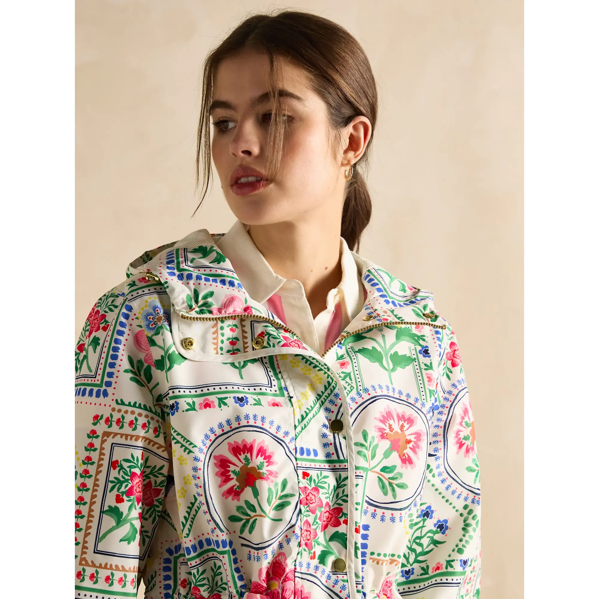 Product image 6 of 8 of Joules Women's Holt Waterproof Packable Raincoat - Mosaic Floral