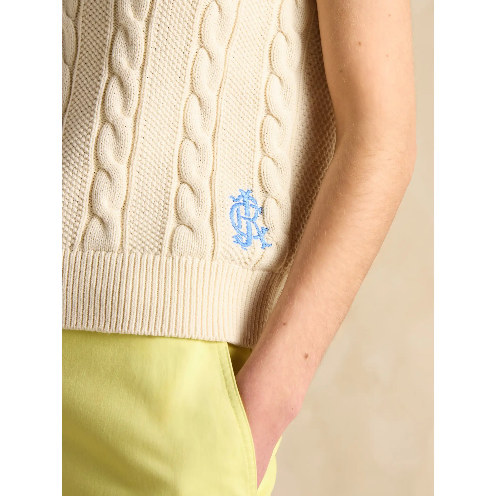 Product image 6 of 9 of Joules Women's Deuce Cable Knitted Vest - Cream