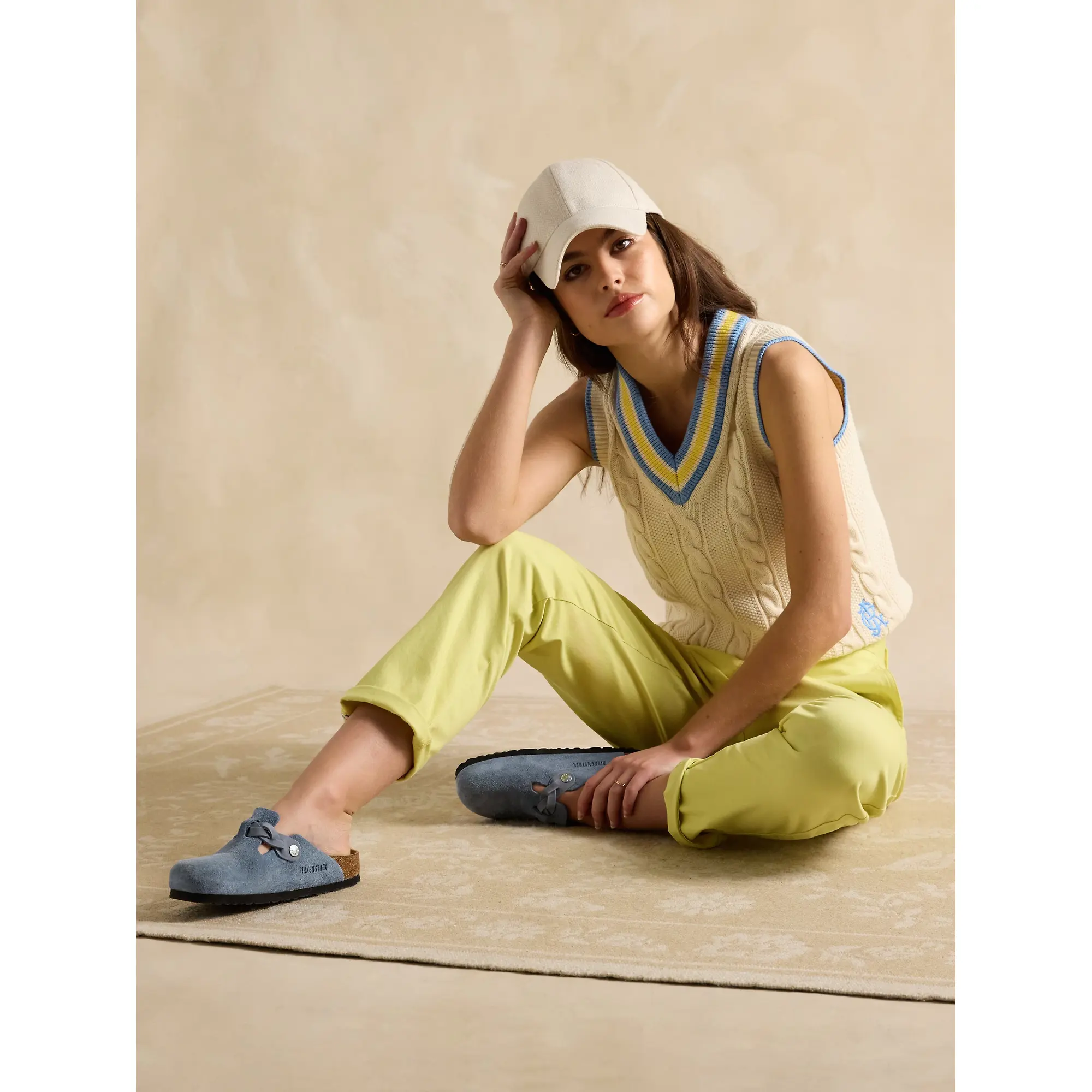Product image 7 of 9 of Joules Women's Deuce Cable Knitted Vest - Cream