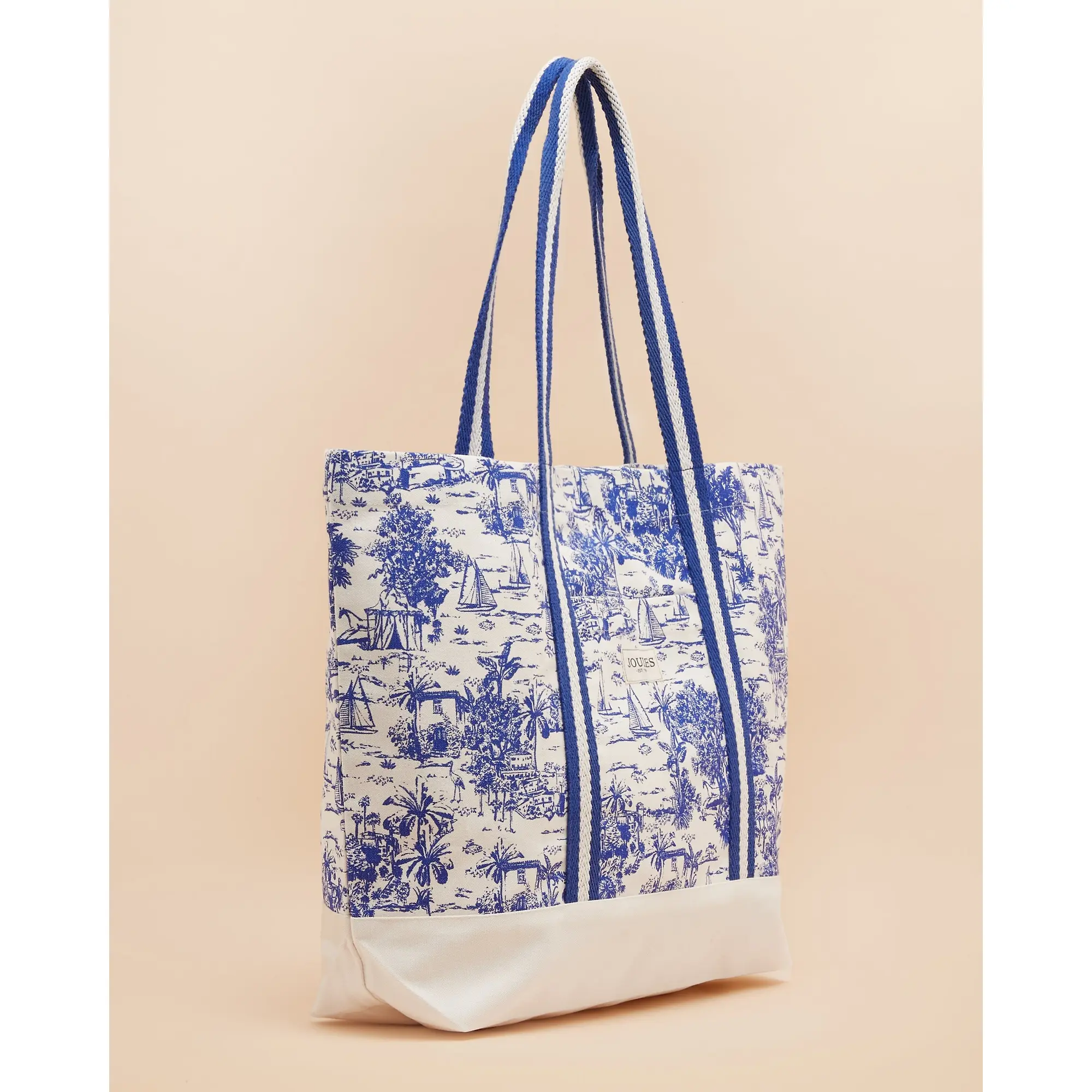 Product image 3 of 7 of Joules Women's Promenade Canvas Beach Bag - Blue Toile