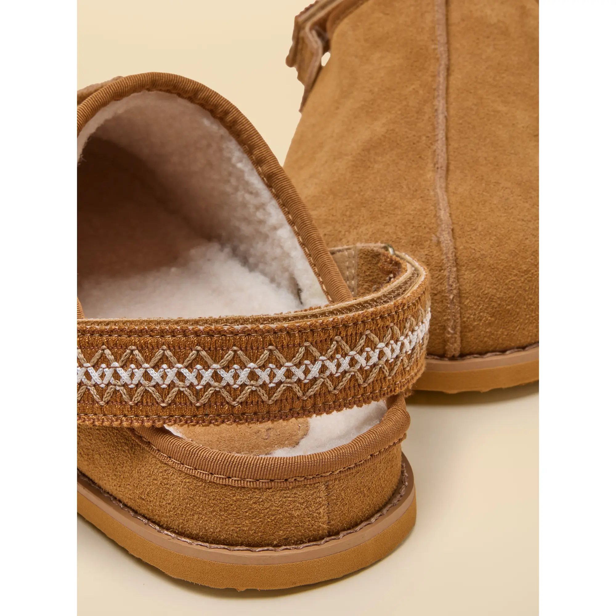 Product image 7 of 7 of Joules Women's Suede Faux Fur Lined Clogs - Chestnut Brown