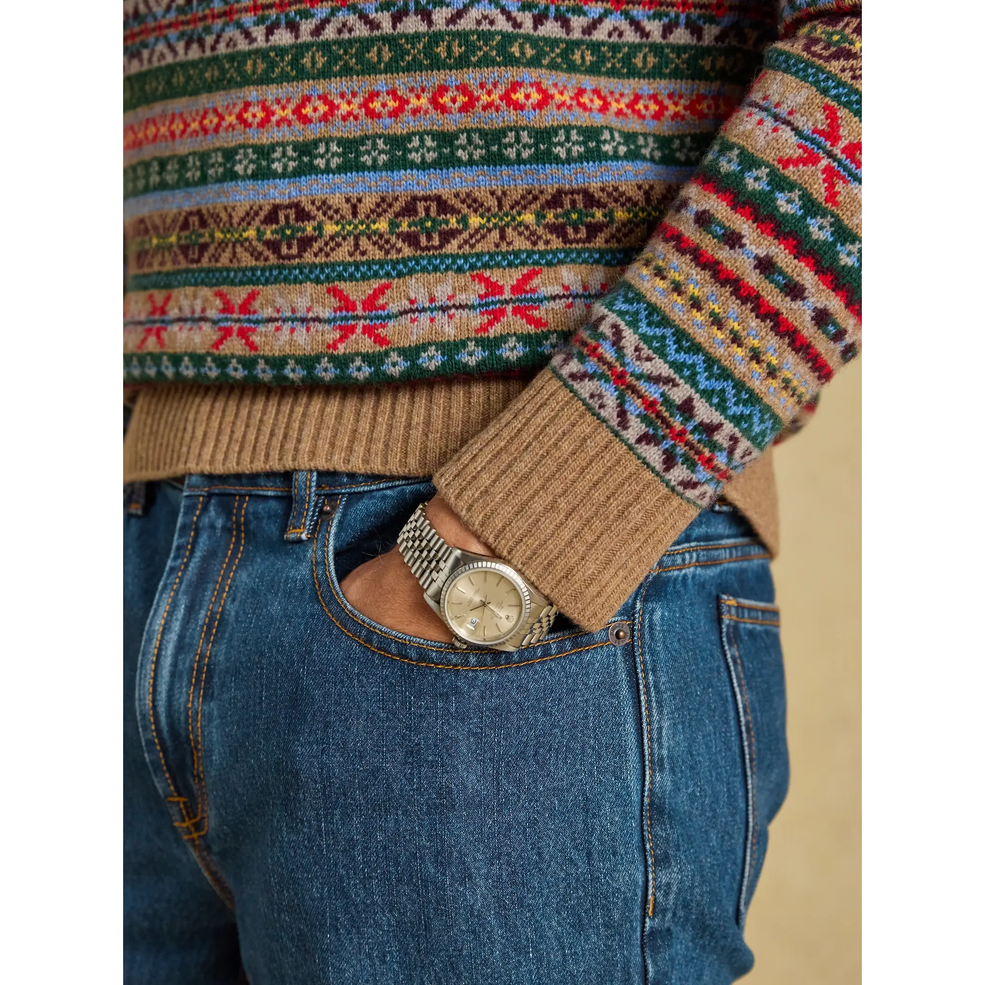 Product image 4 of 7 of Joules Men's Fairisle Wool Rich Quarter Zip Jumper - Multi