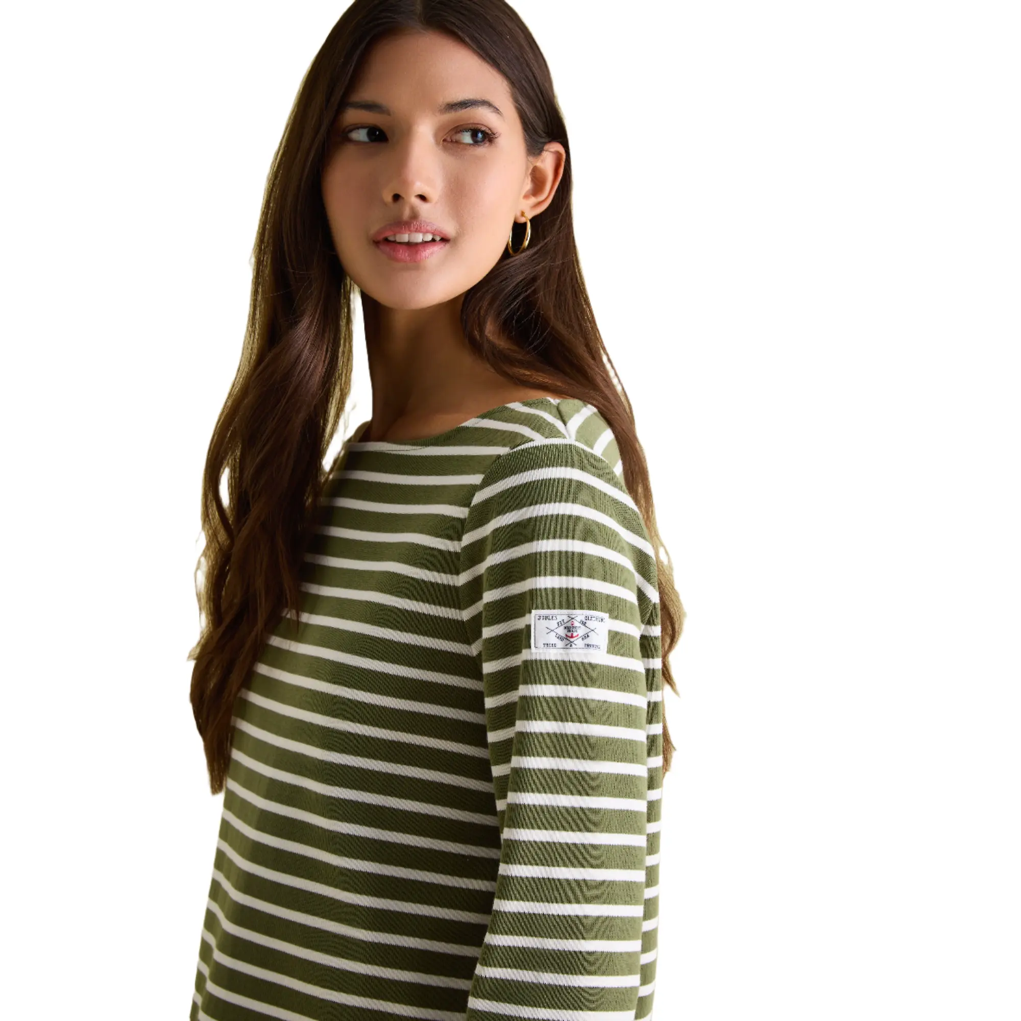 Product image 5 of 6 of Joules Women's Harbour Long Sleeve Top - Green Stripe