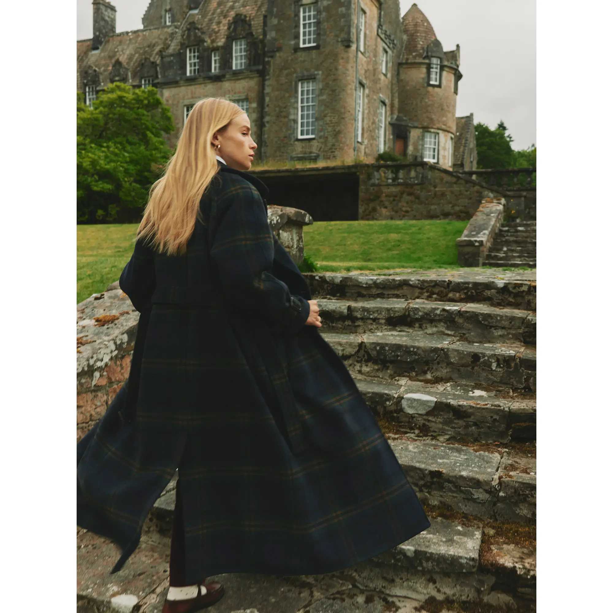 Product image 9 of 9 of Joules Women's Amberly Longline Wool Blend Coat - Navy