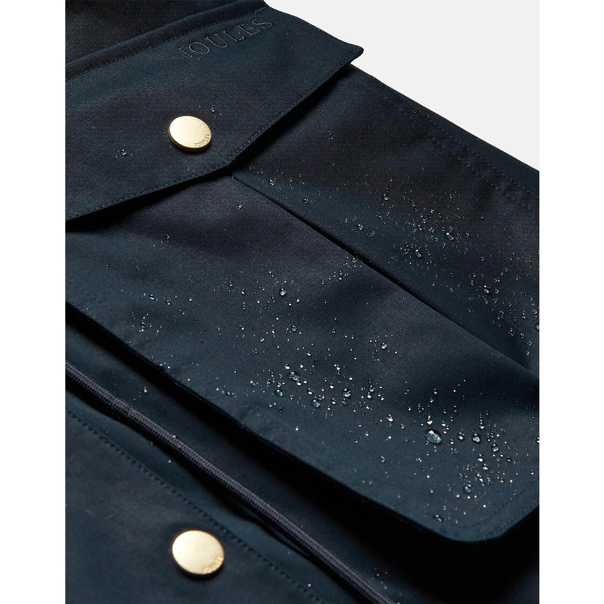 Product image 8 of 8 of Joules Women's Harpsden Waterproof Long Hooded Raincoat - Navy