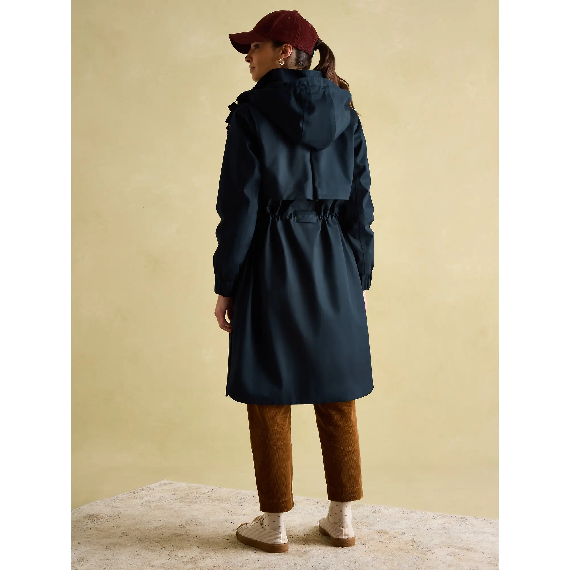 Product image 3 of 8 of Joules Women's Harpsden Waterproof Long Hooded Raincoat - Navy