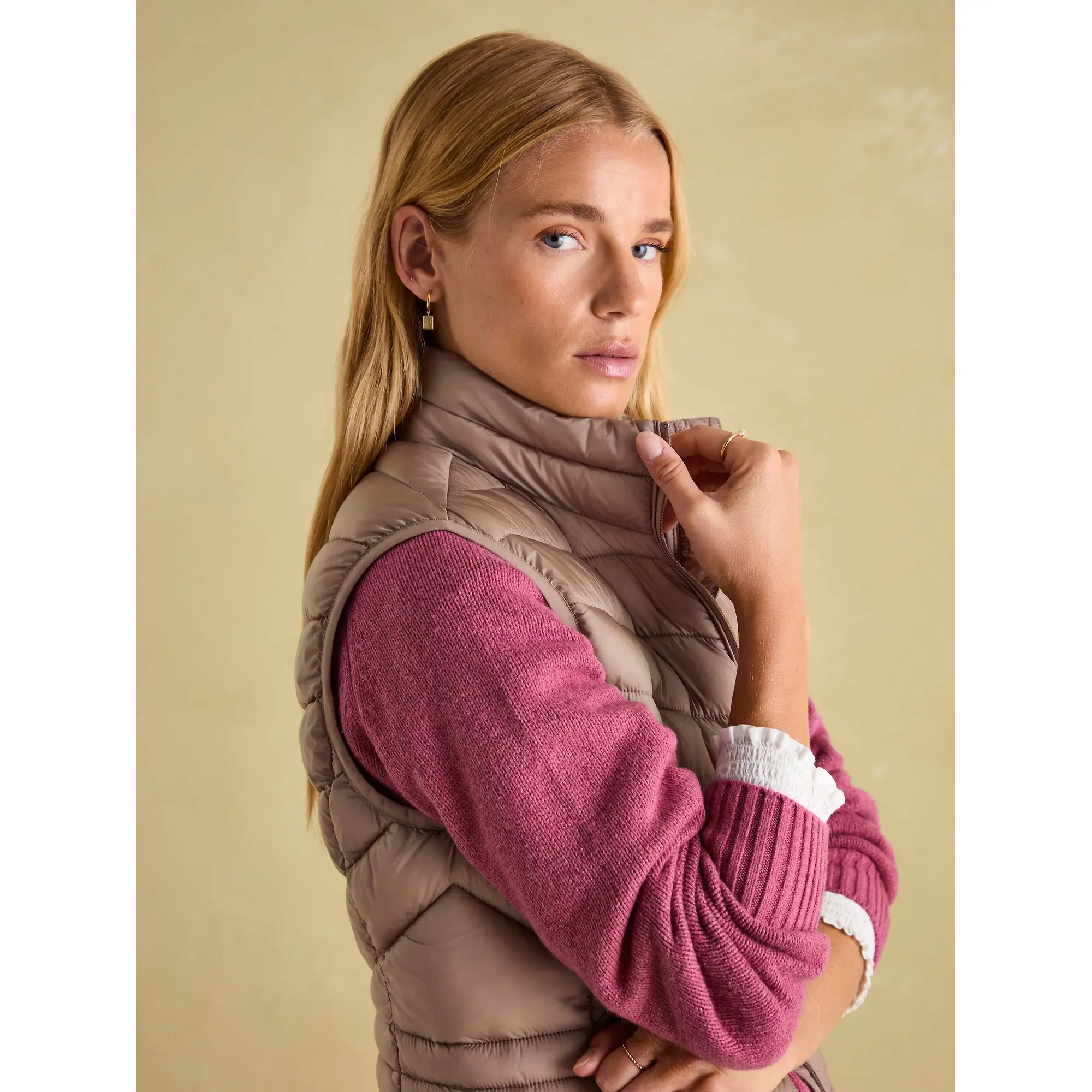 Product image 6 of 7 of Joules Women's Kenley Showerproof Padded Gilet - Pearl