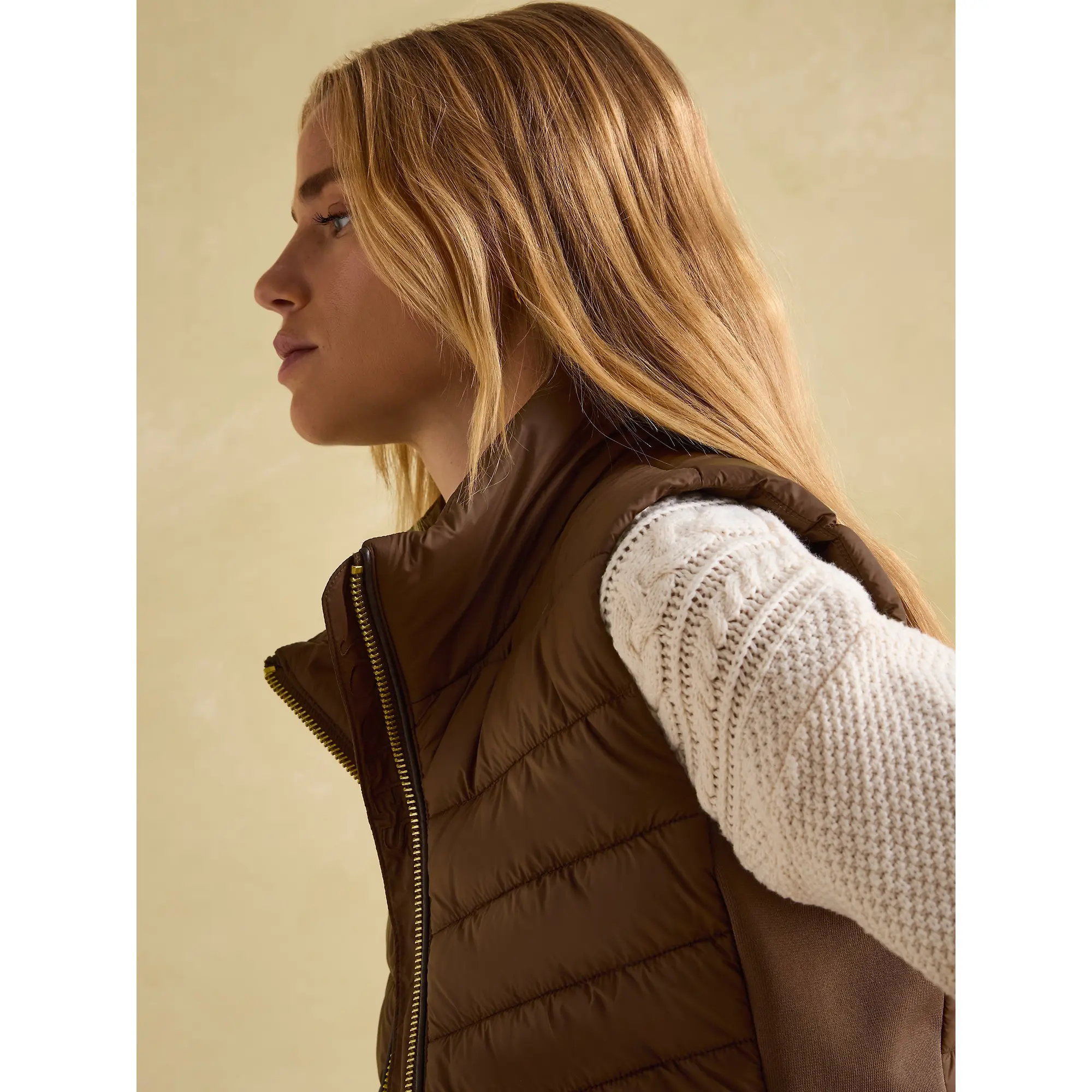 Product image 6 of 7 of Joules Women's Beckley Padded Showerproof Gilet - Chestnut