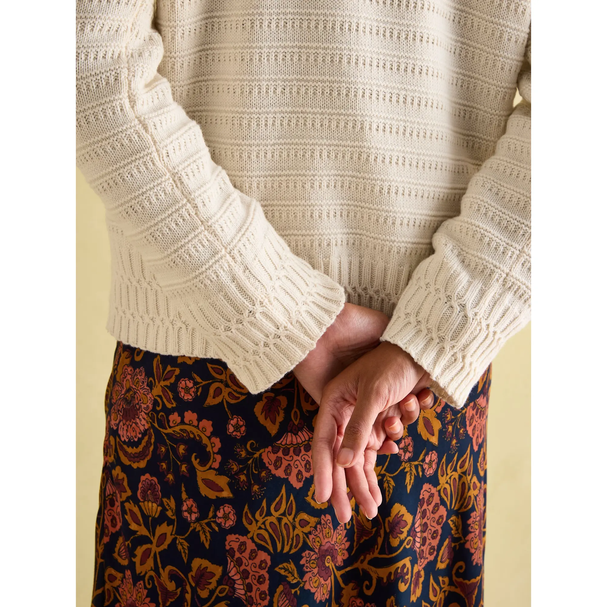 Product image 6 of 6 of Joules Women's Bernie Crew Neck Textured Jumper - Cream
