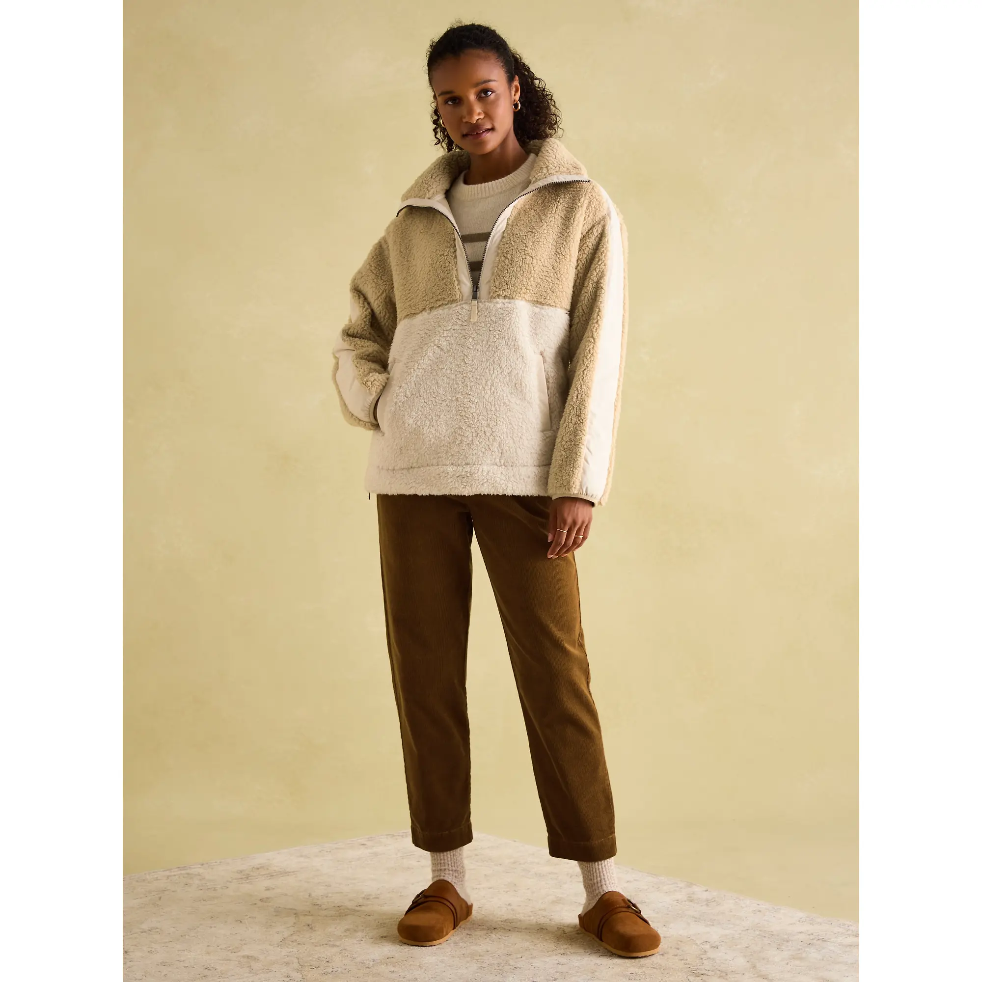 Product image 4 of 7 of Joules Women's Tilly Quarter Zip Fleece - Neutral