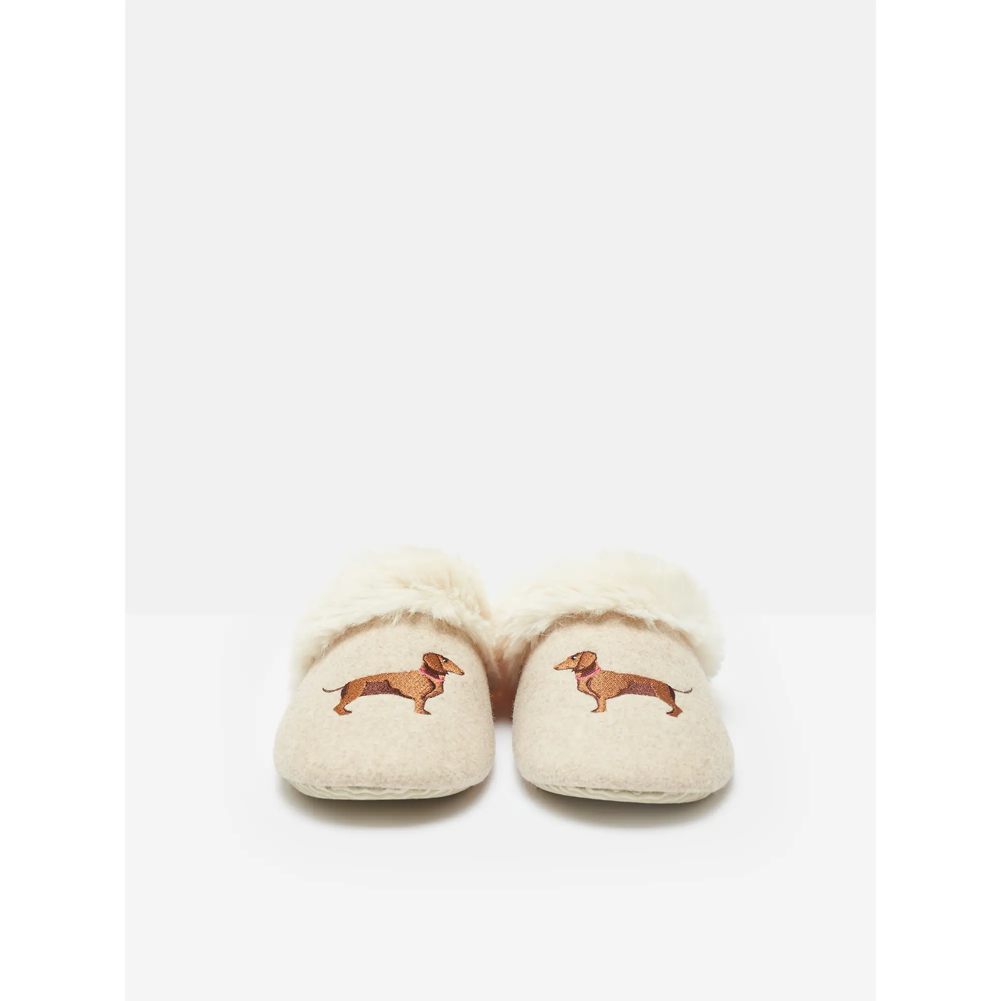 Product image 5 of 7 of Joules Women's Slippet Luxe Embroidered Slippers - Natural Dachshund