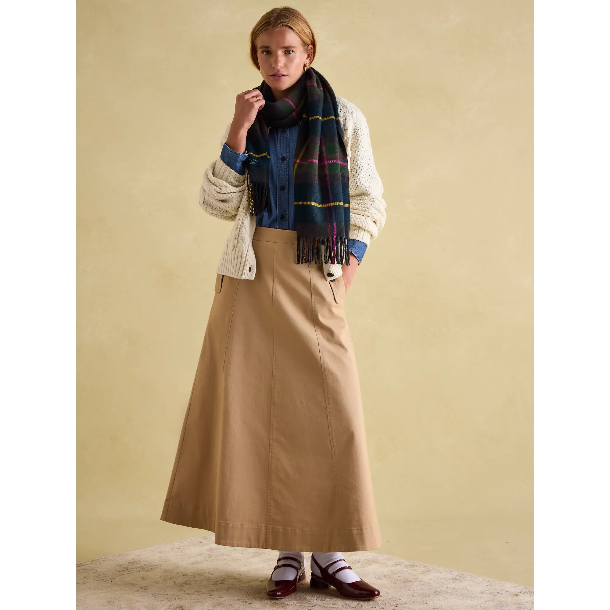 Product image 5 of 6 of Joules Women's Langtree Scarf - Navy Check