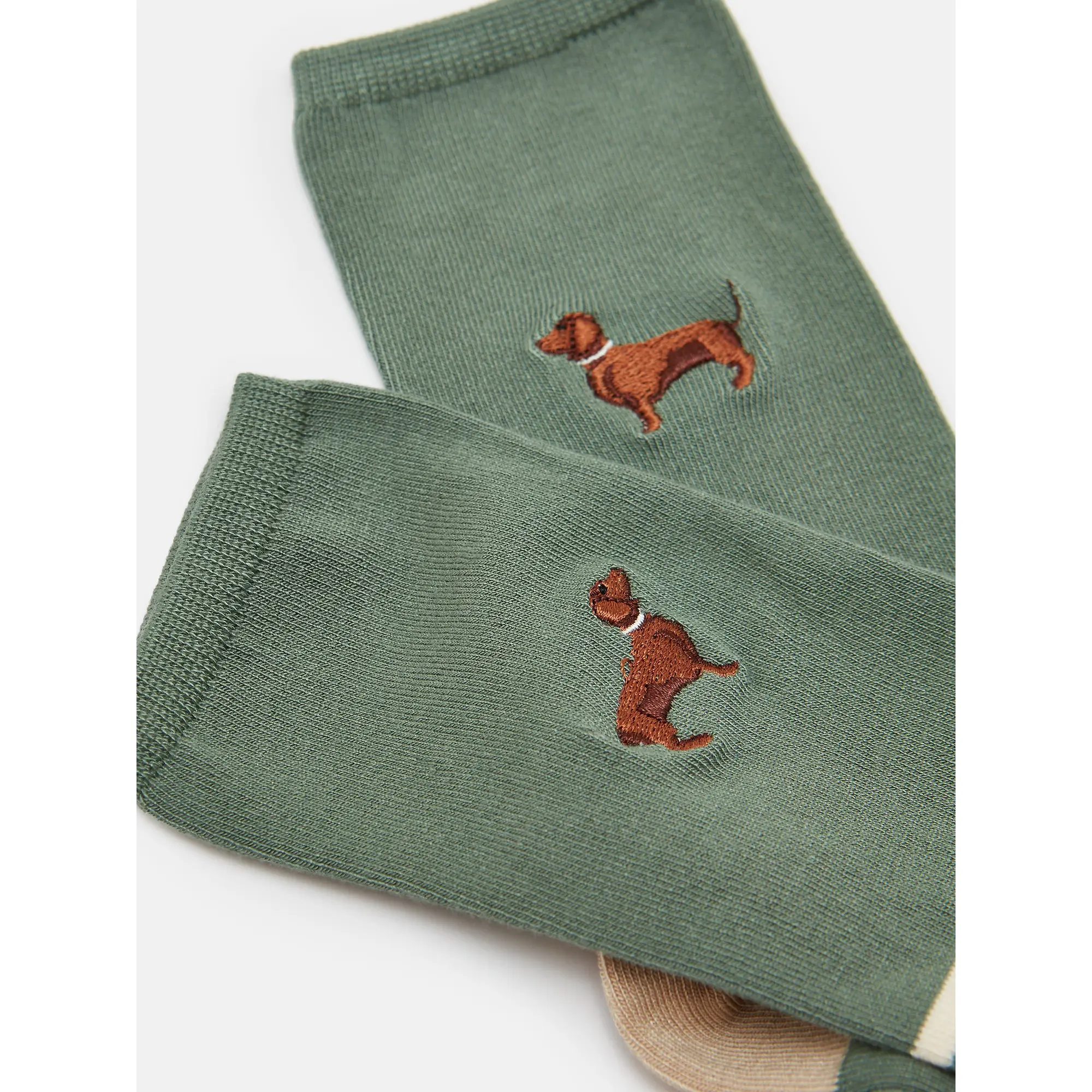Product image 3 of 3 of Joules Women's Everyday Socks 2 Pack UK 4-8 - Green/Ecru