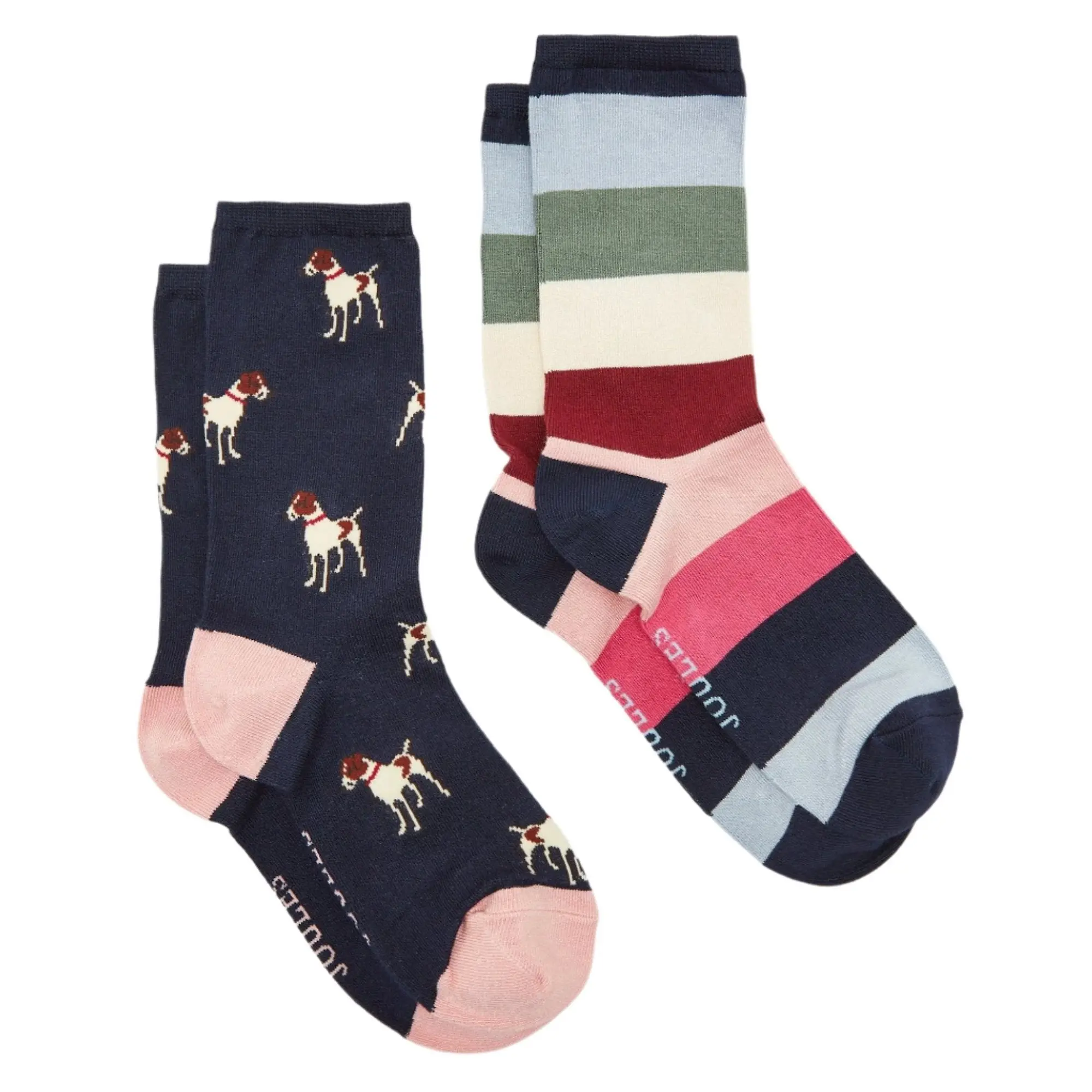 Product image 1 of 3 of Joules Women's Everyday Socks 2 Pack UK 4-8- Navy/Pink