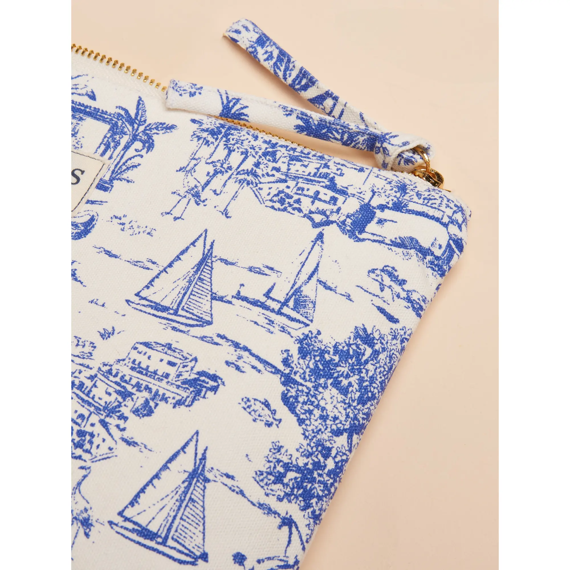 Product image 5 of 5 of Joules Women's Carrywell Zip Pouch - Blue Toile