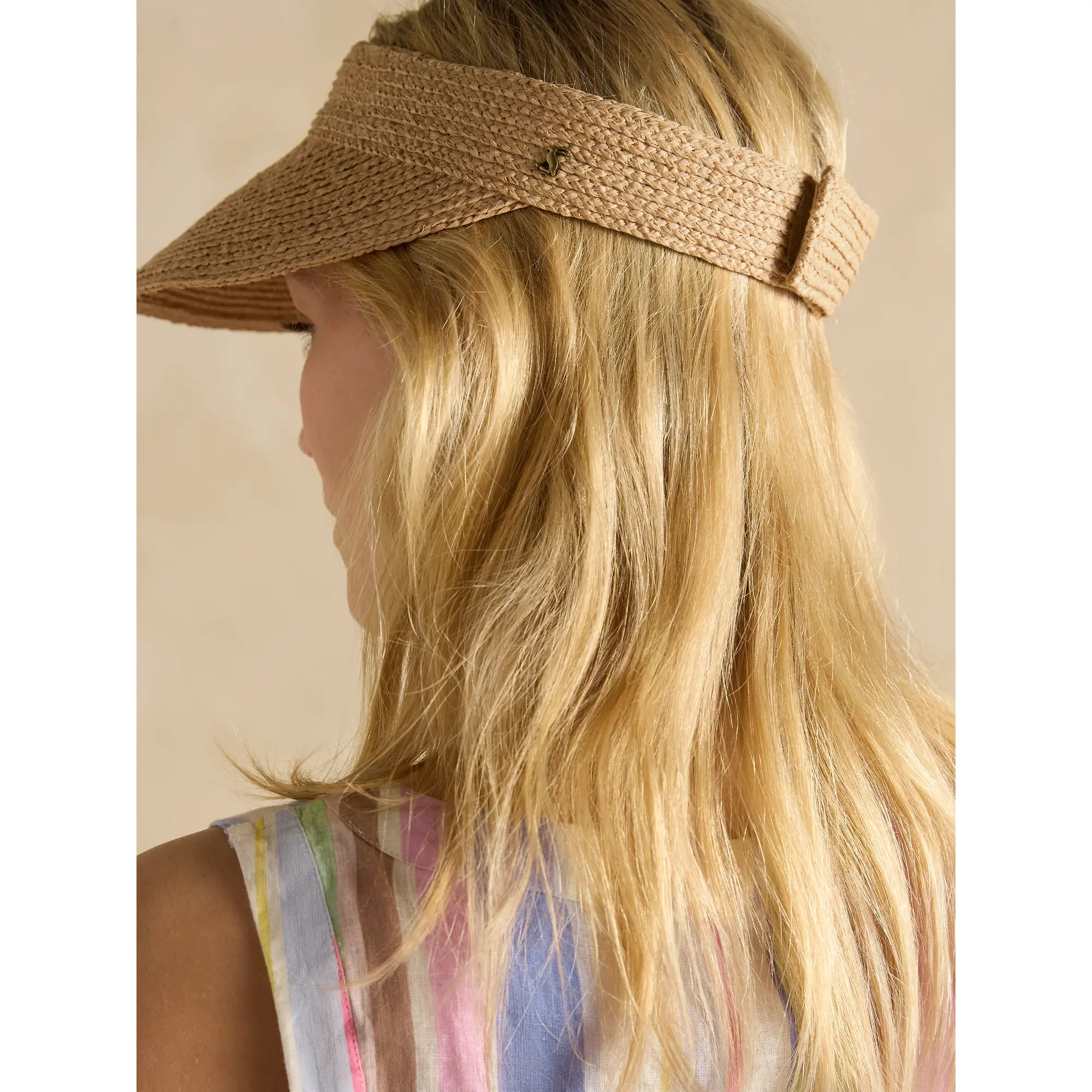 Product image 8 of 8 of Joules Women's Sunray Packable Adjustable Raffia Visor - Neutral