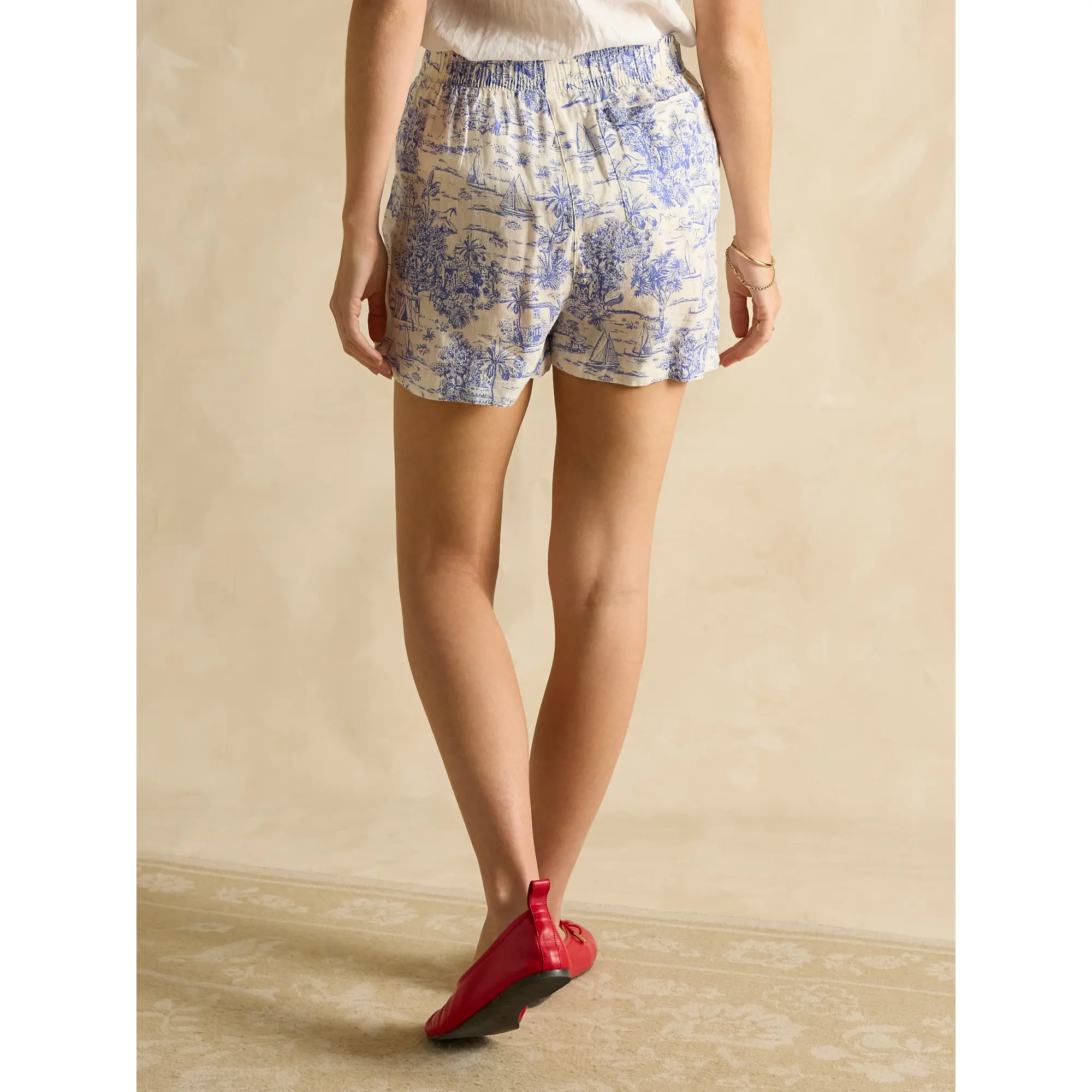 Product image 4 of 7 of Joules Women's Linen Shorts - Blue Toile