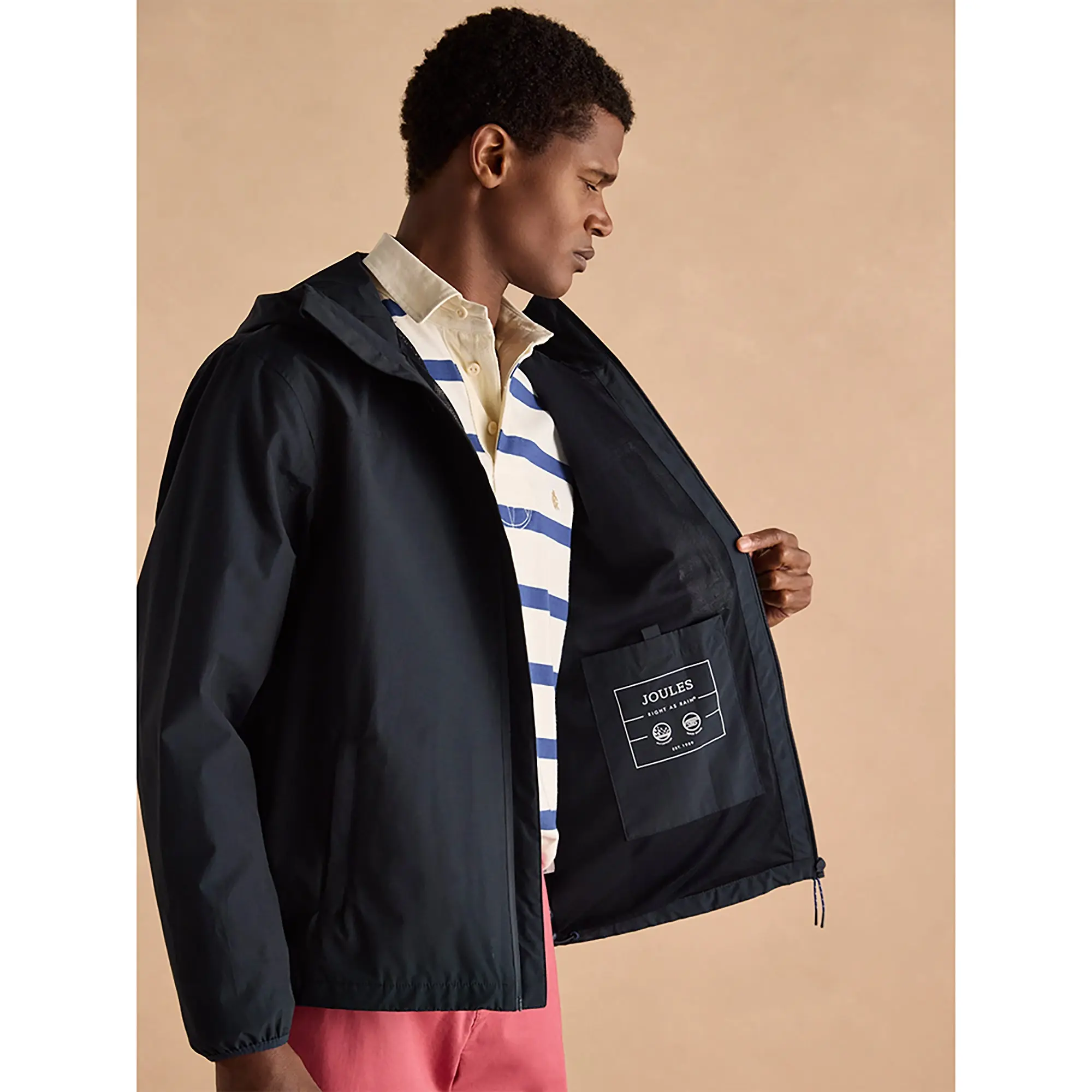 Product image 6 of 14 of Joules Men's Ayston Lightweight Waterproof Coat - Navy Blue