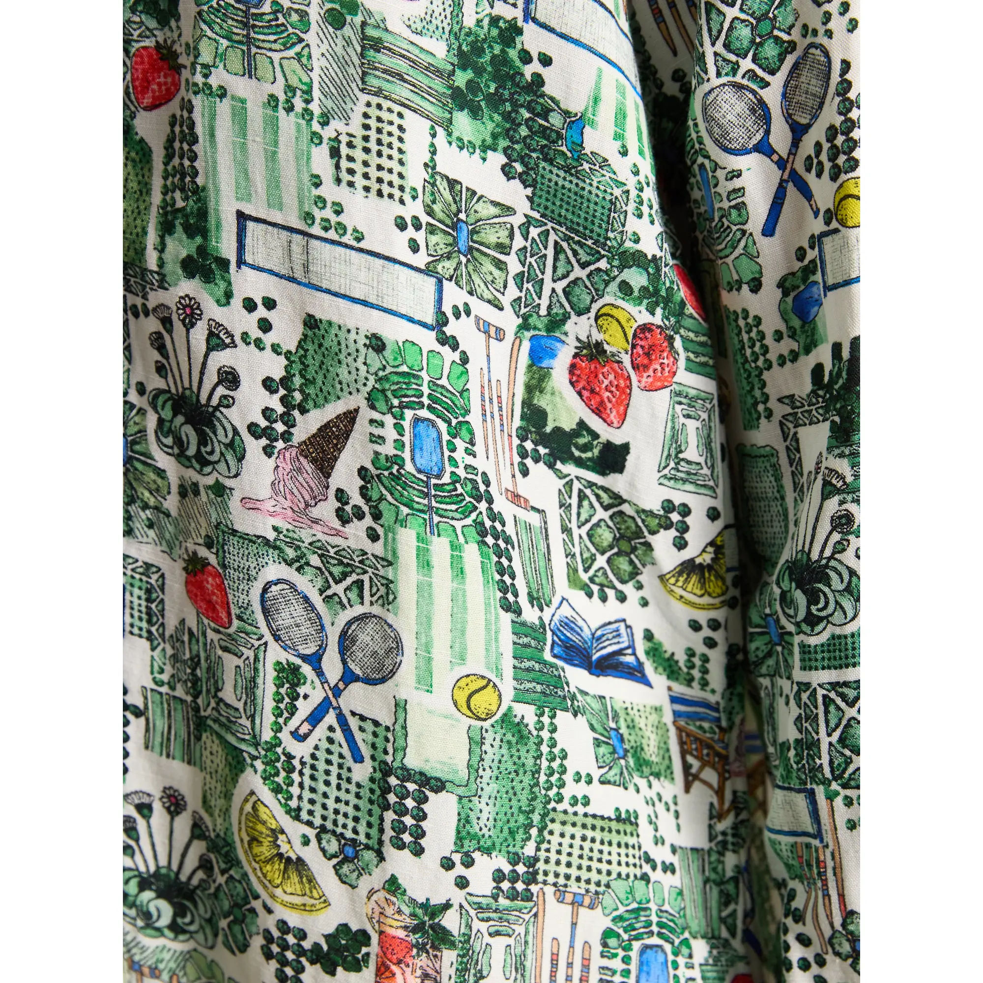 Product image 7 of 8 of Joules Women's Maeva 100% Linen Shirt - Tennis Print