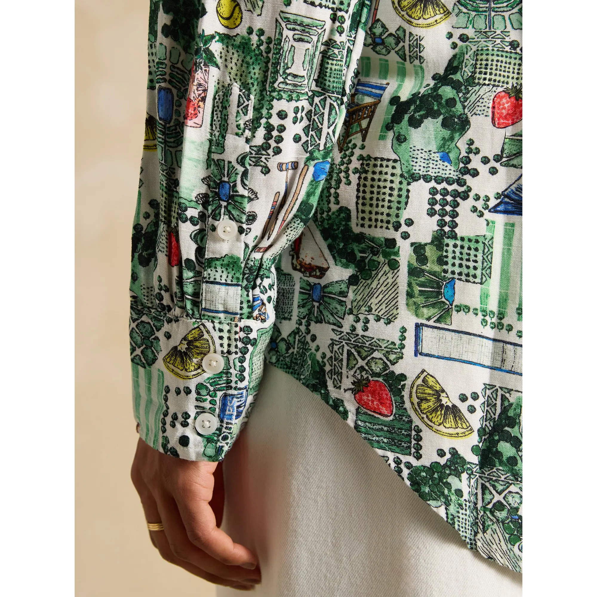 Product image 8 of 8 of Joules Women's Maeva 100% Linen Shirt - Tennis Print