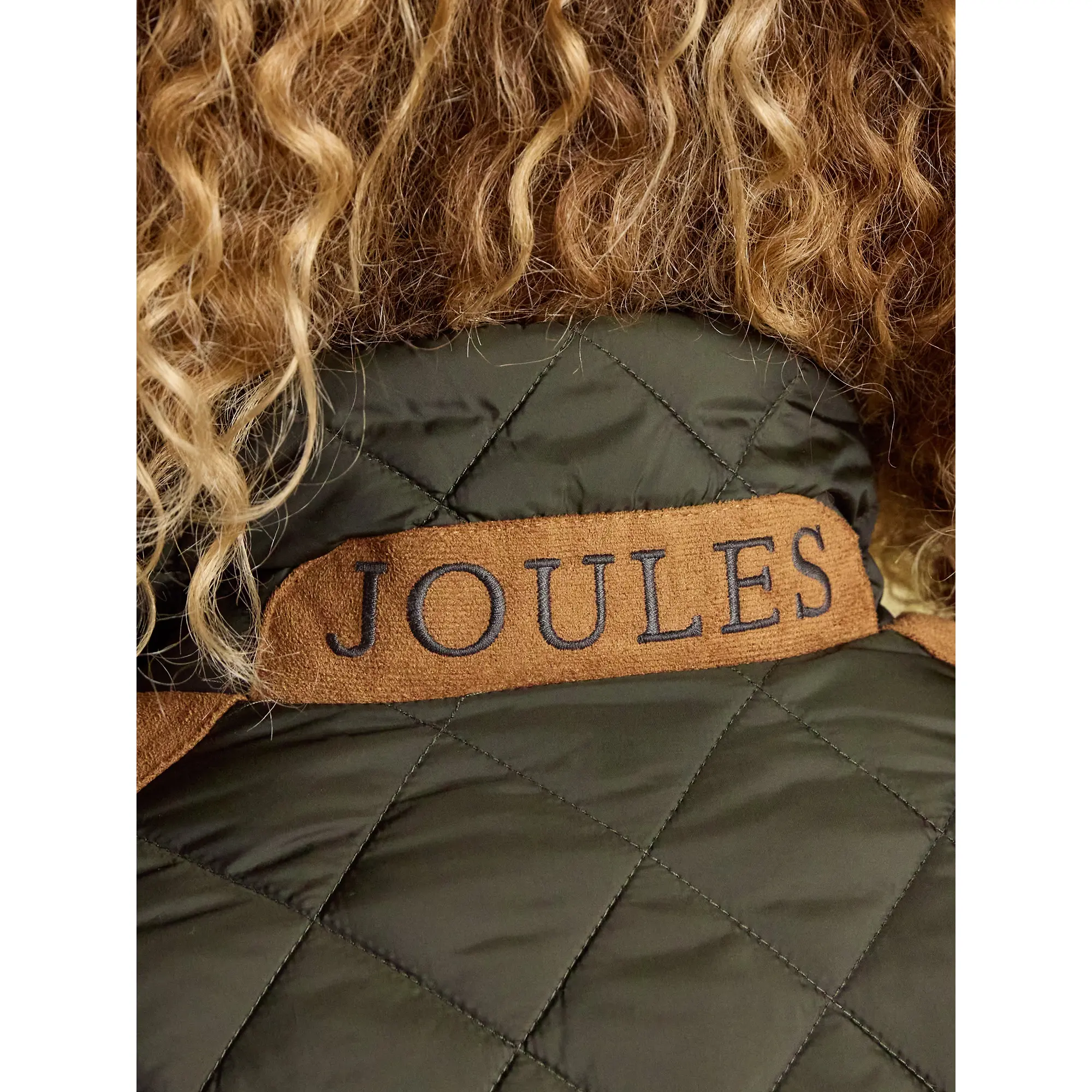 Product image 9 of 12 of Joules Women's Braemar Luxe Showerproof Diamond Quilted Coat - Khaki Green