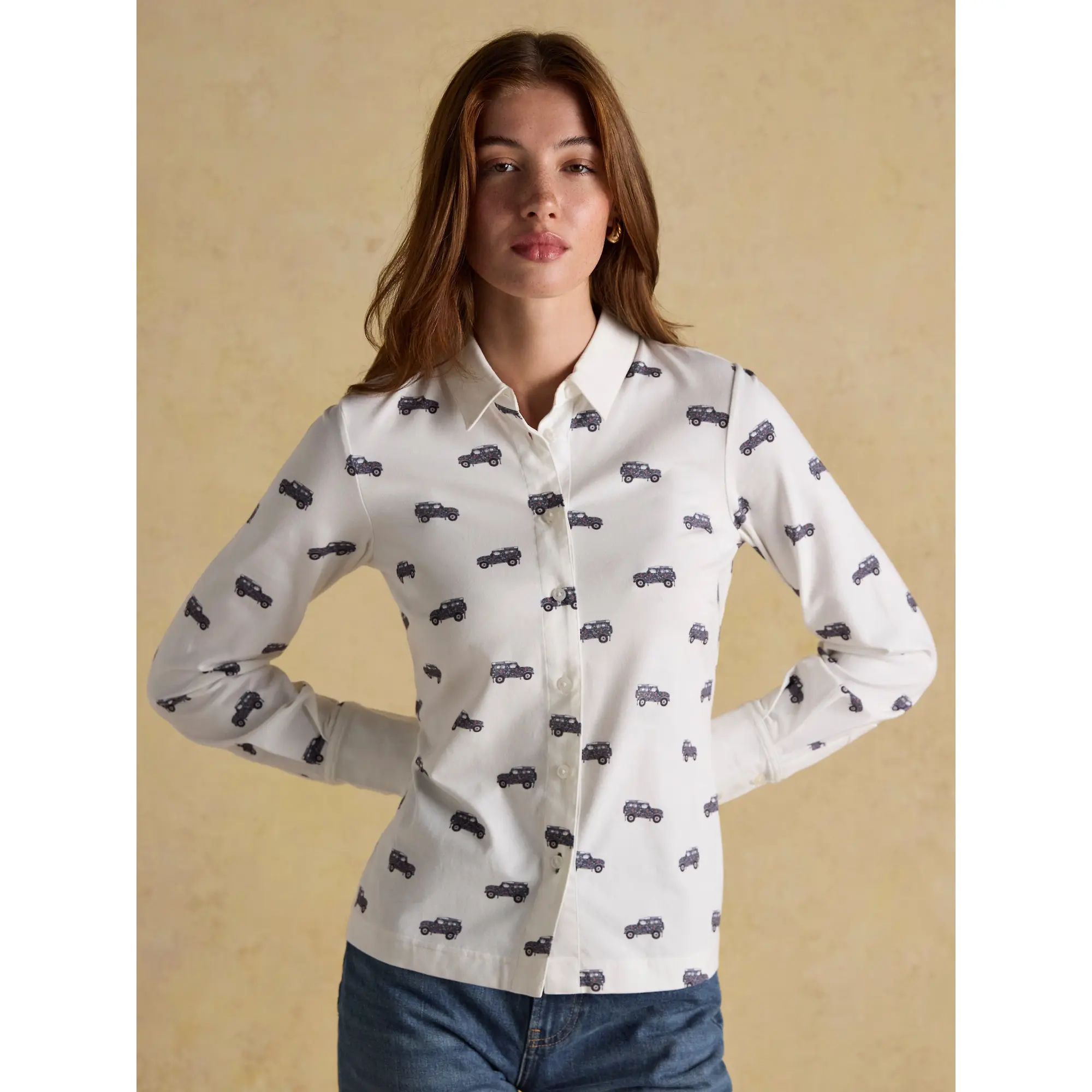 Product image 2 of 8 of Joules Women's Eleanor Tomlinson Jersey Shirt - Cream 4X4
