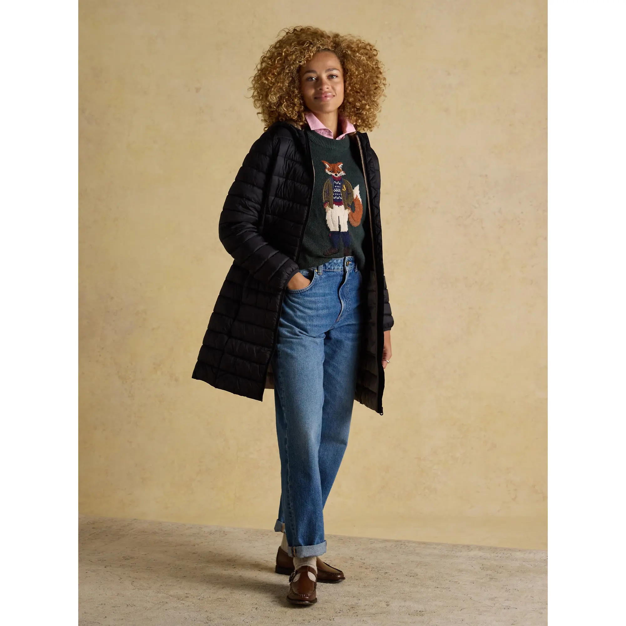 Product image 4 of 9 of Joules Women's Kenley Long Showerproof Padded Coat - Black