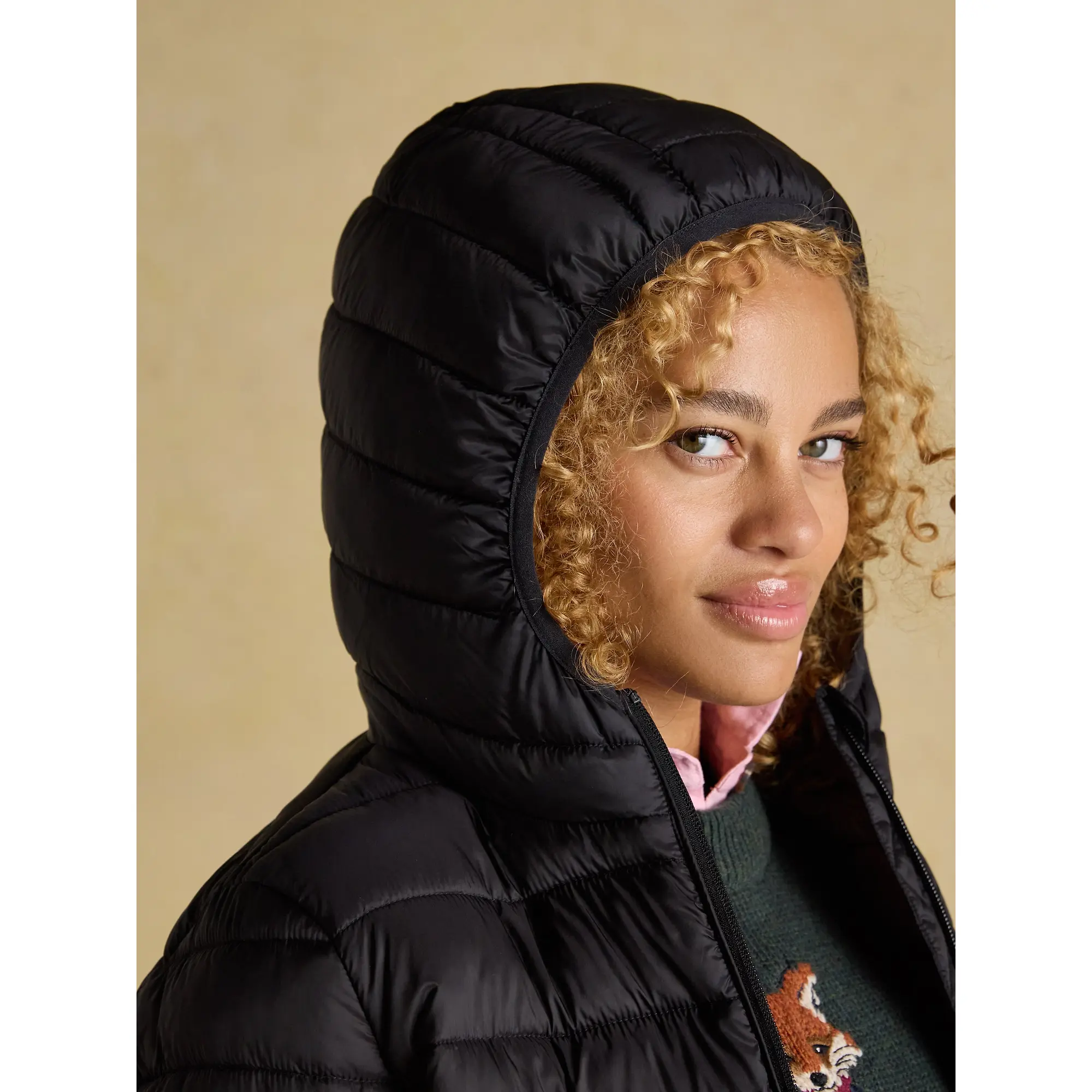 Product image 6 of 9 of Joules Women's Kenley Long Showerproof Padded Coat - Black