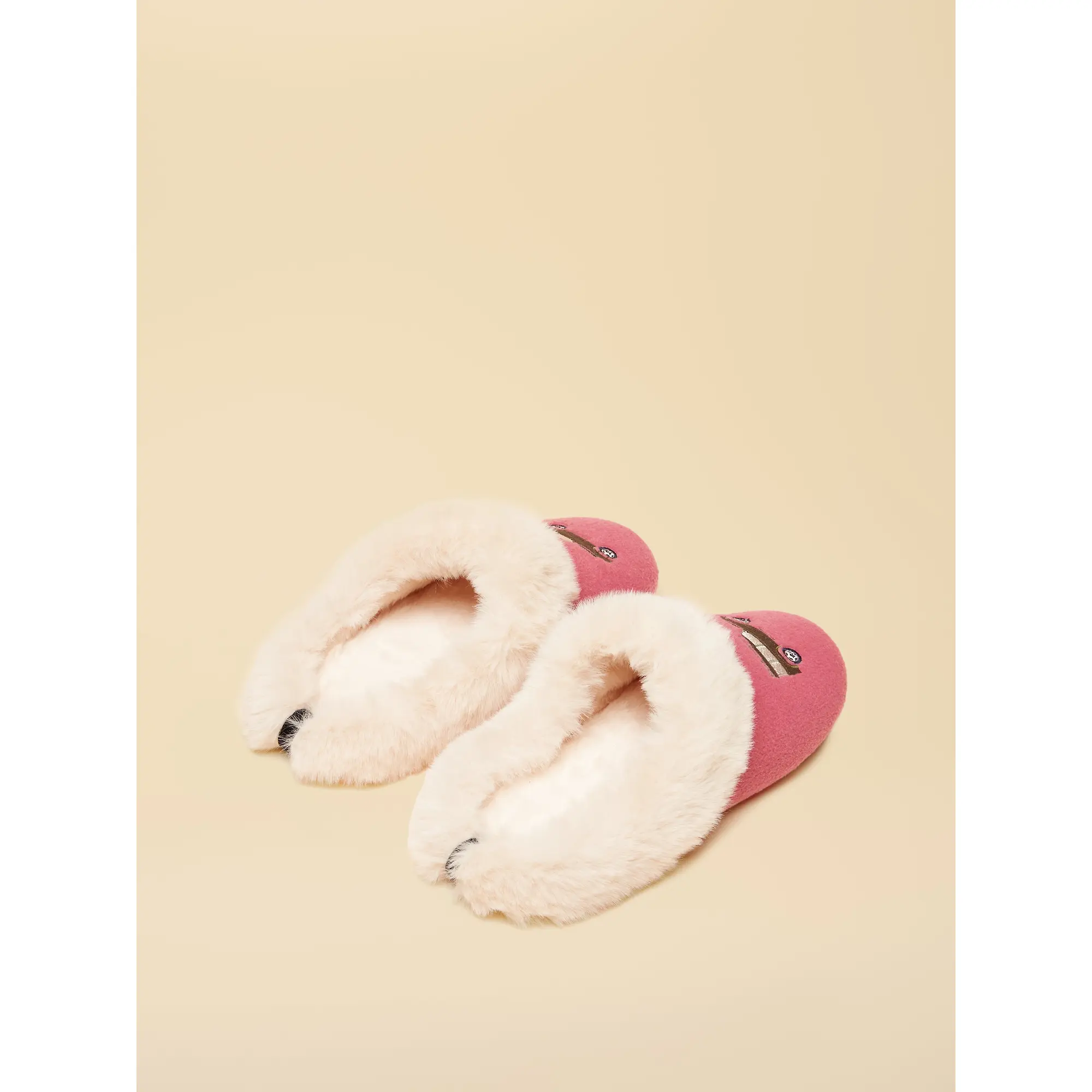 Product image 2 of 6 of Joules Women's Slippet Luxe Embroidered Slippers - Pink/Cream 4x4