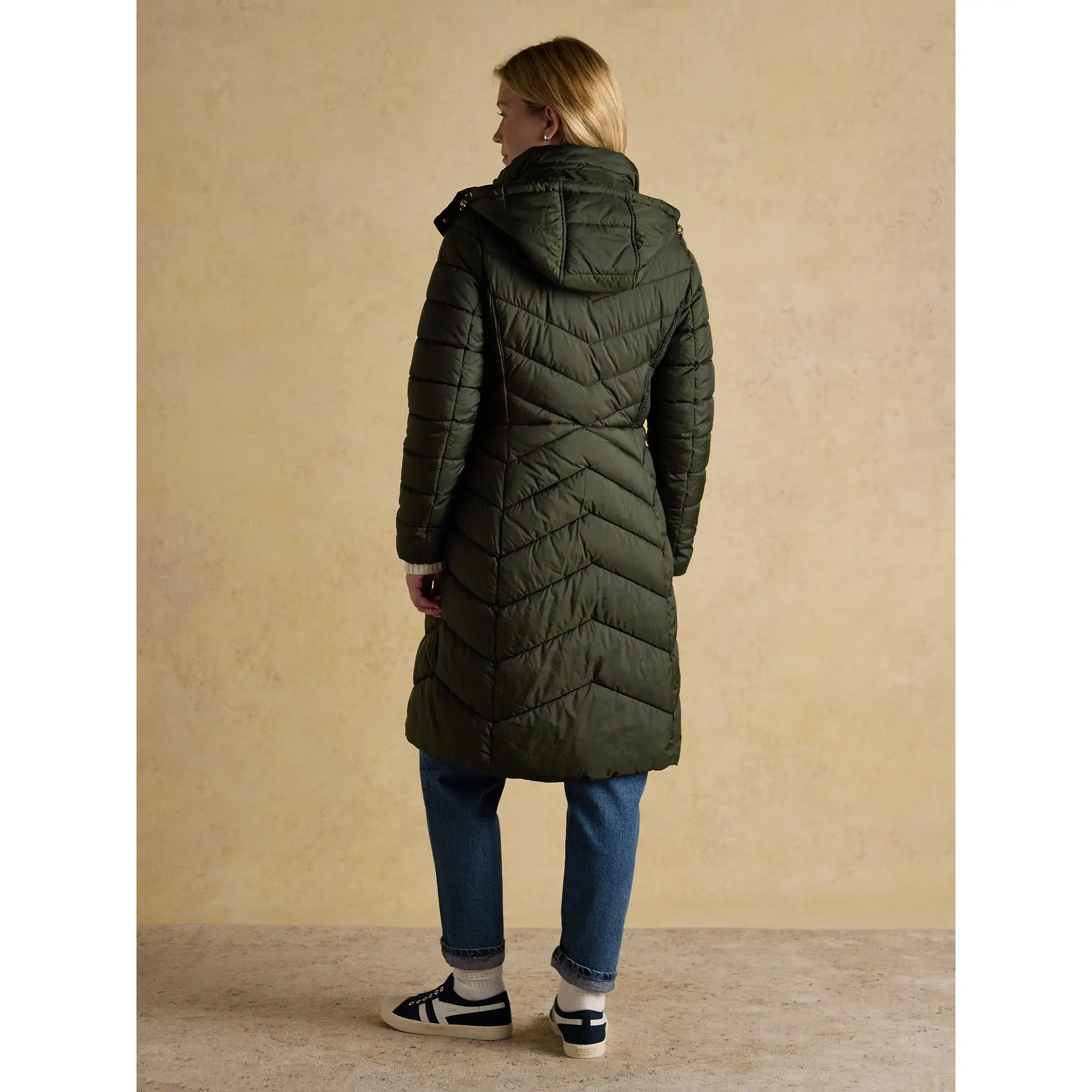 Product image 3 of 10 of Joules Women's Pembury Showerproof Longline Hooded Coat - Khaki Green
