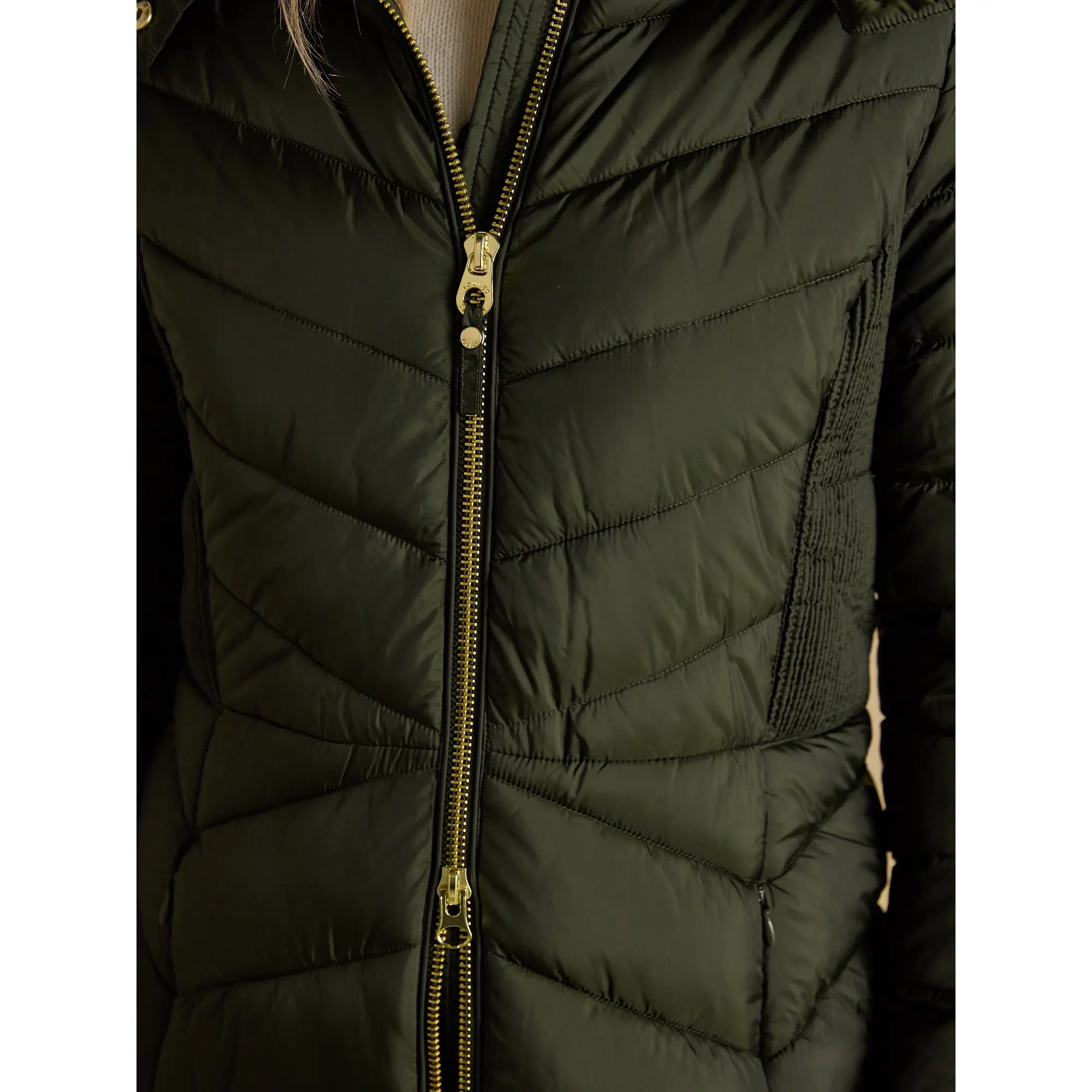Product image 7 of 10 of Joules Women's Pembury Showerproof Longline Hooded Coat - Khaki Green