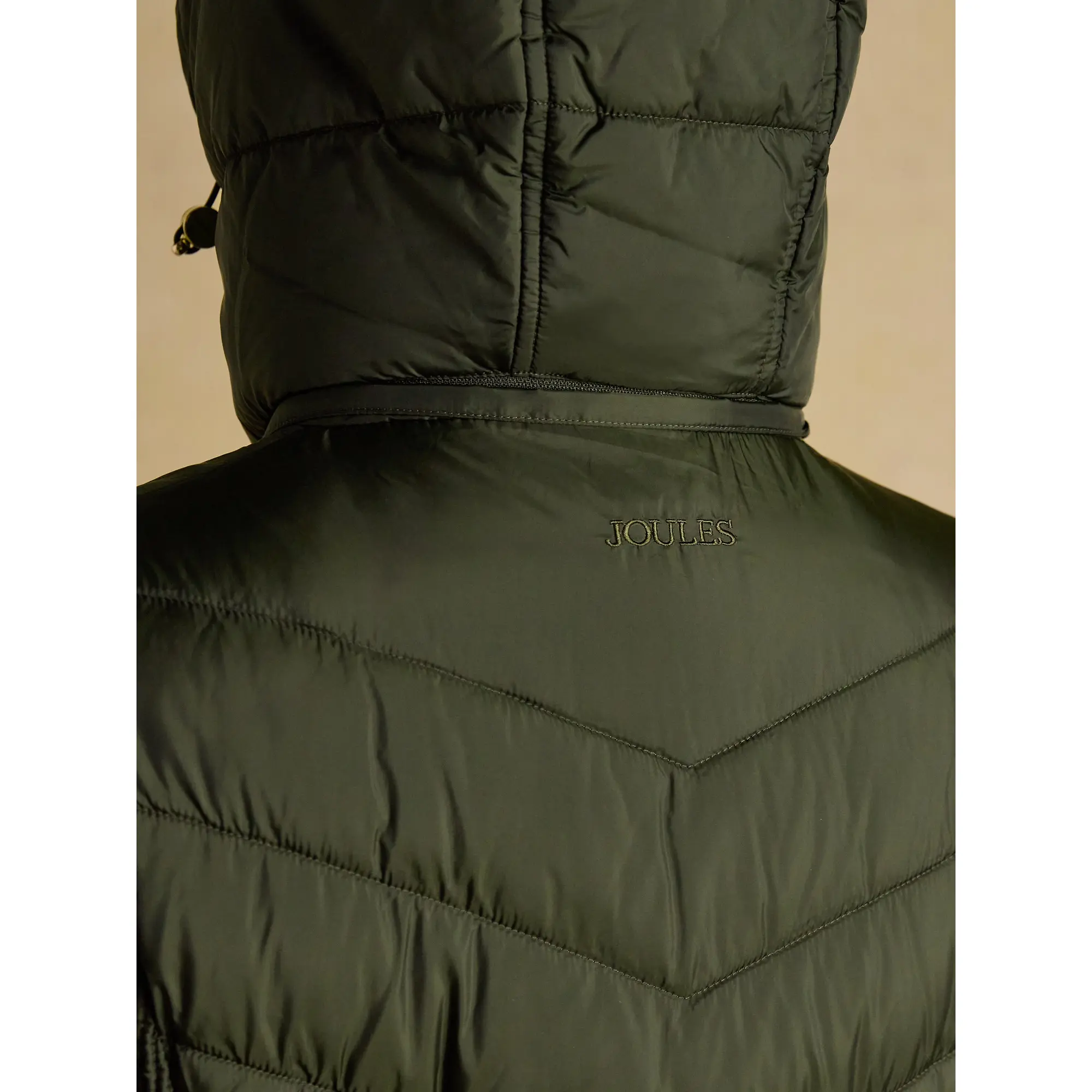Product image 9 of 10 of Joules Women's Pembury Showerproof Longline Hooded Coat - Khaki Green
