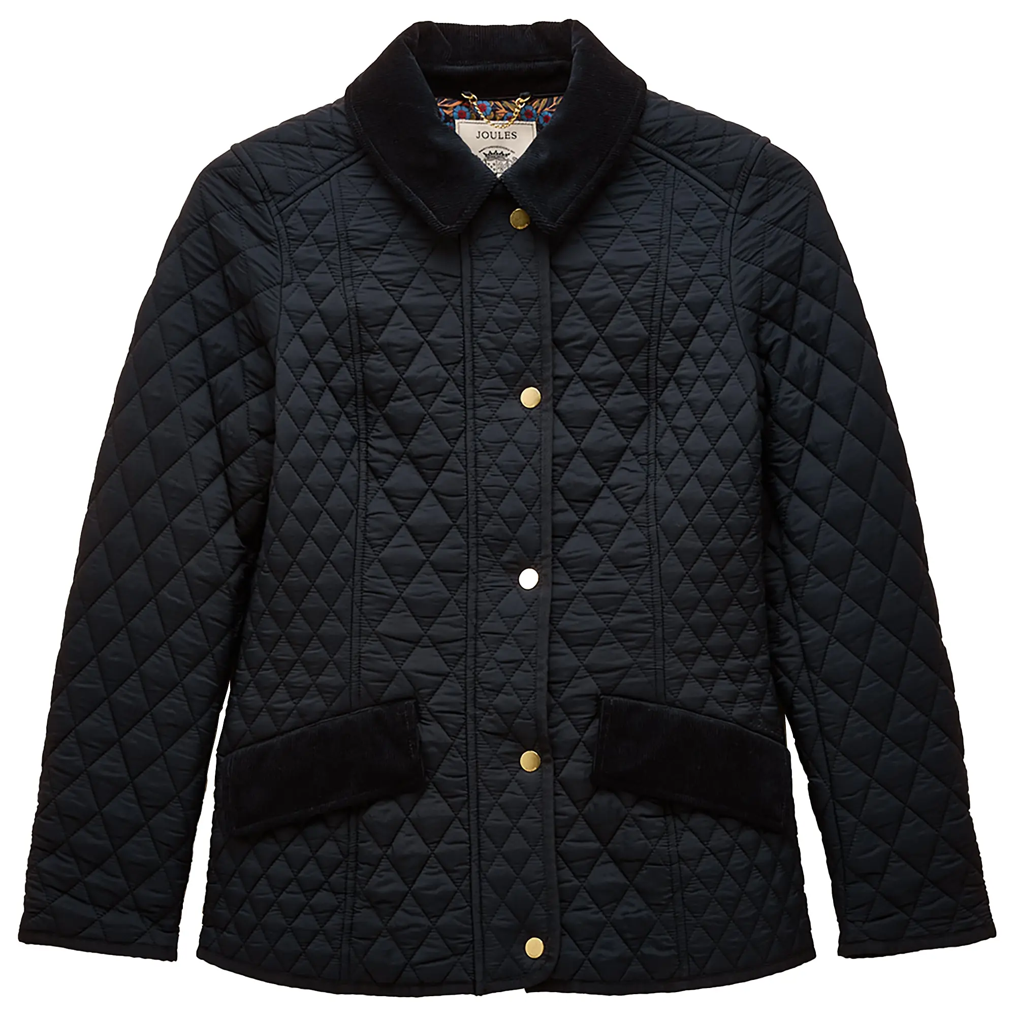 Product image 1 of 12 of Joules Women's Highclere Showerproof Diamond Quilted Jacket - Navy