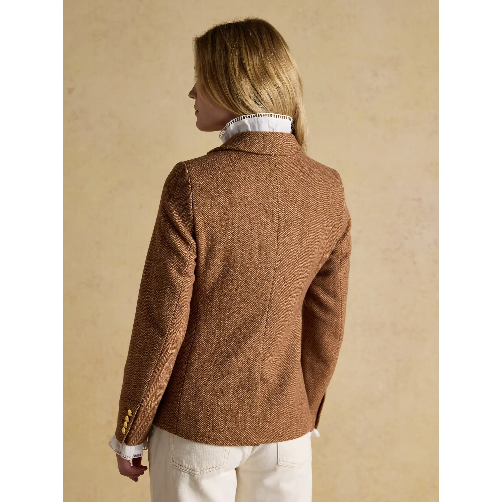 Product image 6 of 16 of Joules Women's Canterly Formal Tweed Suit Blazer - Brown Herringbone
