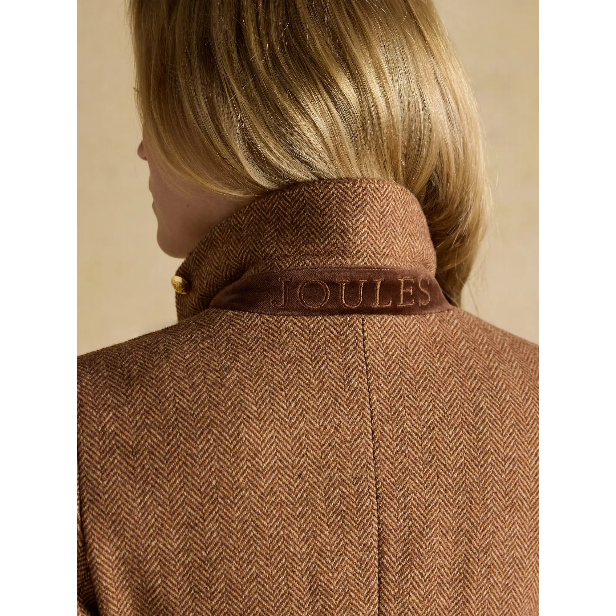 Product image 14 of 16 of Joules Women's Canterly Formal Tweed Suit Blazer - Brown Herringbone