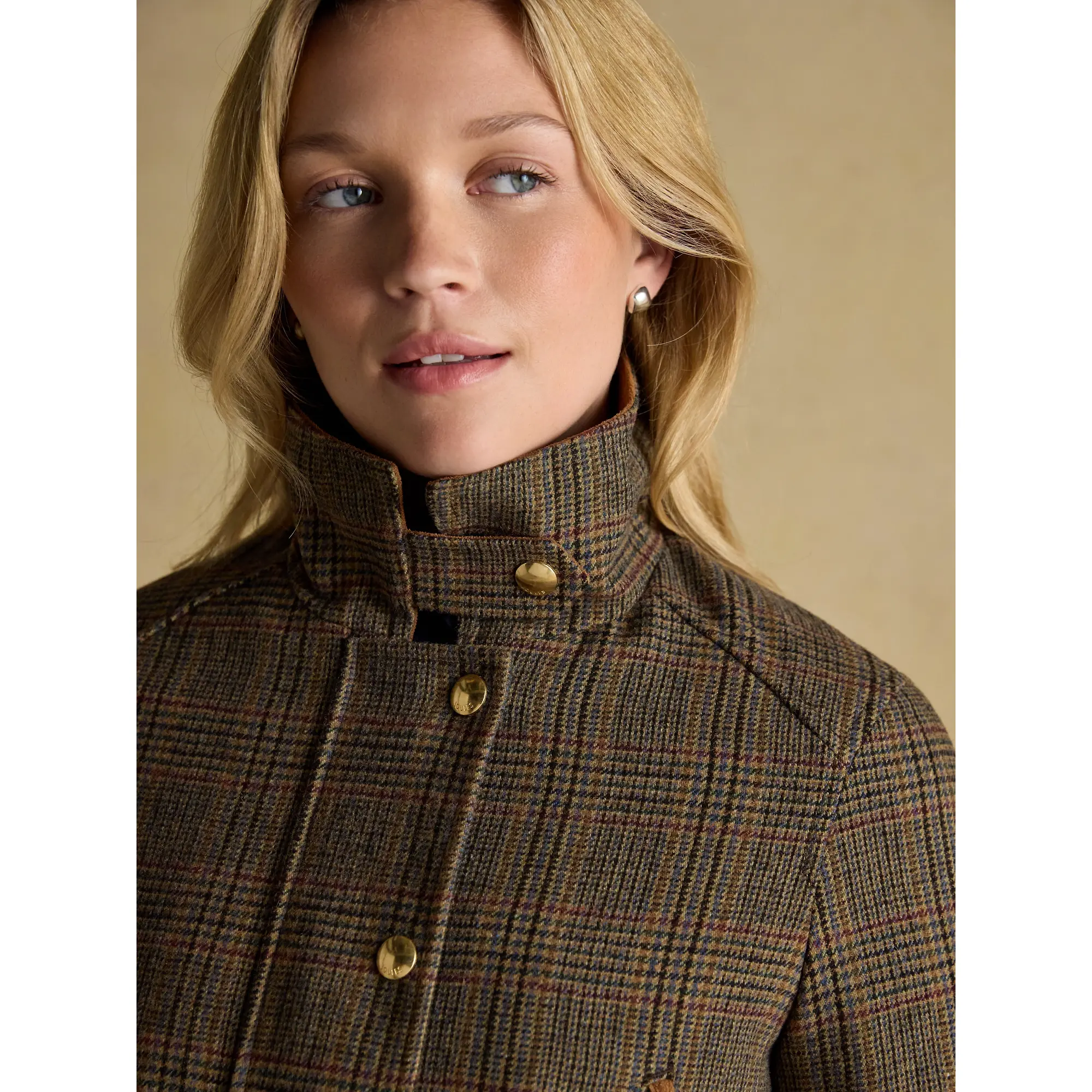 Product image 6 of 15 of Joules Women's Contemporary Fieldcoat Tweed Jacket - Brown Check