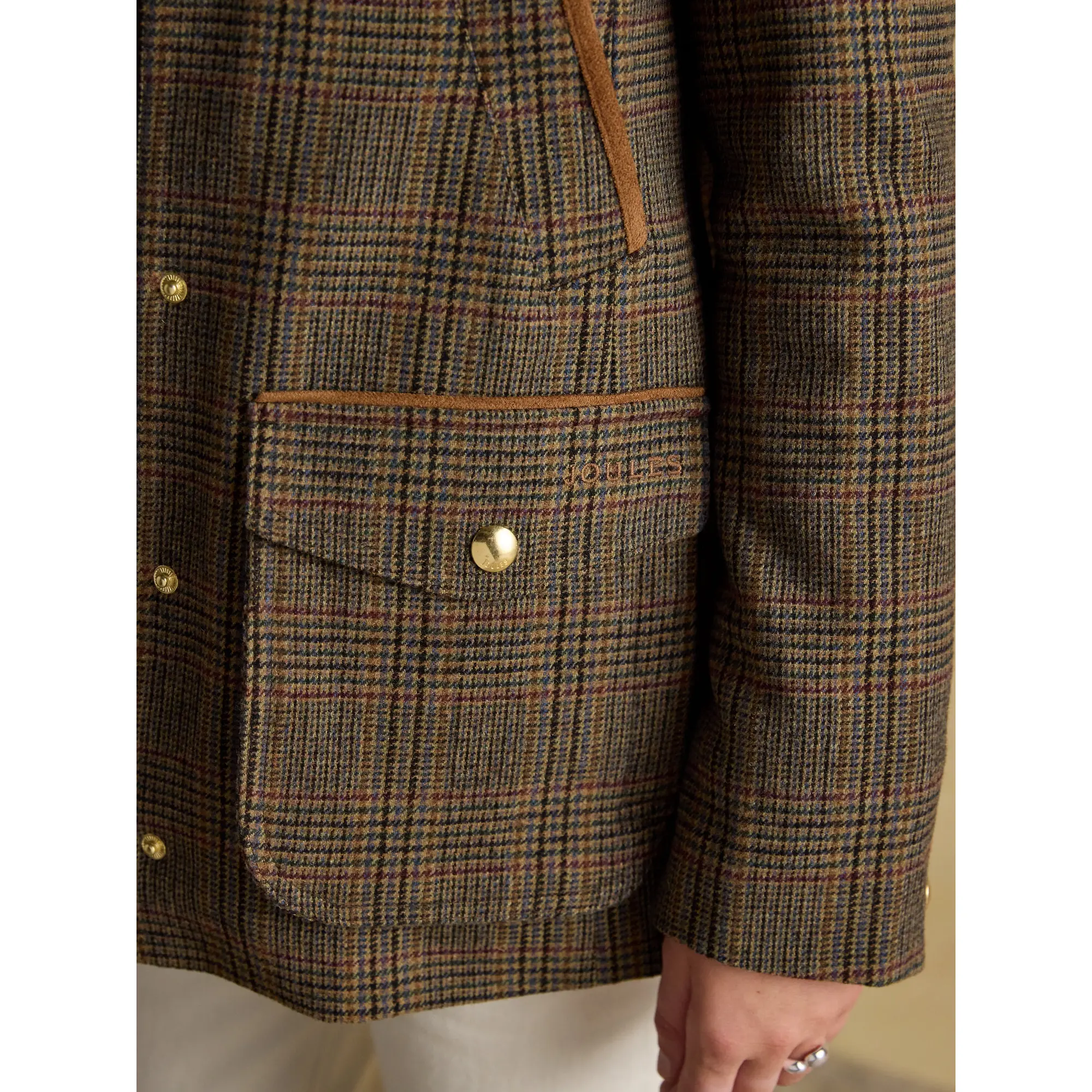 Product image 8 of 15 of Joules Women's Contemporary Fieldcoat Tweed Jacket - Brown Check