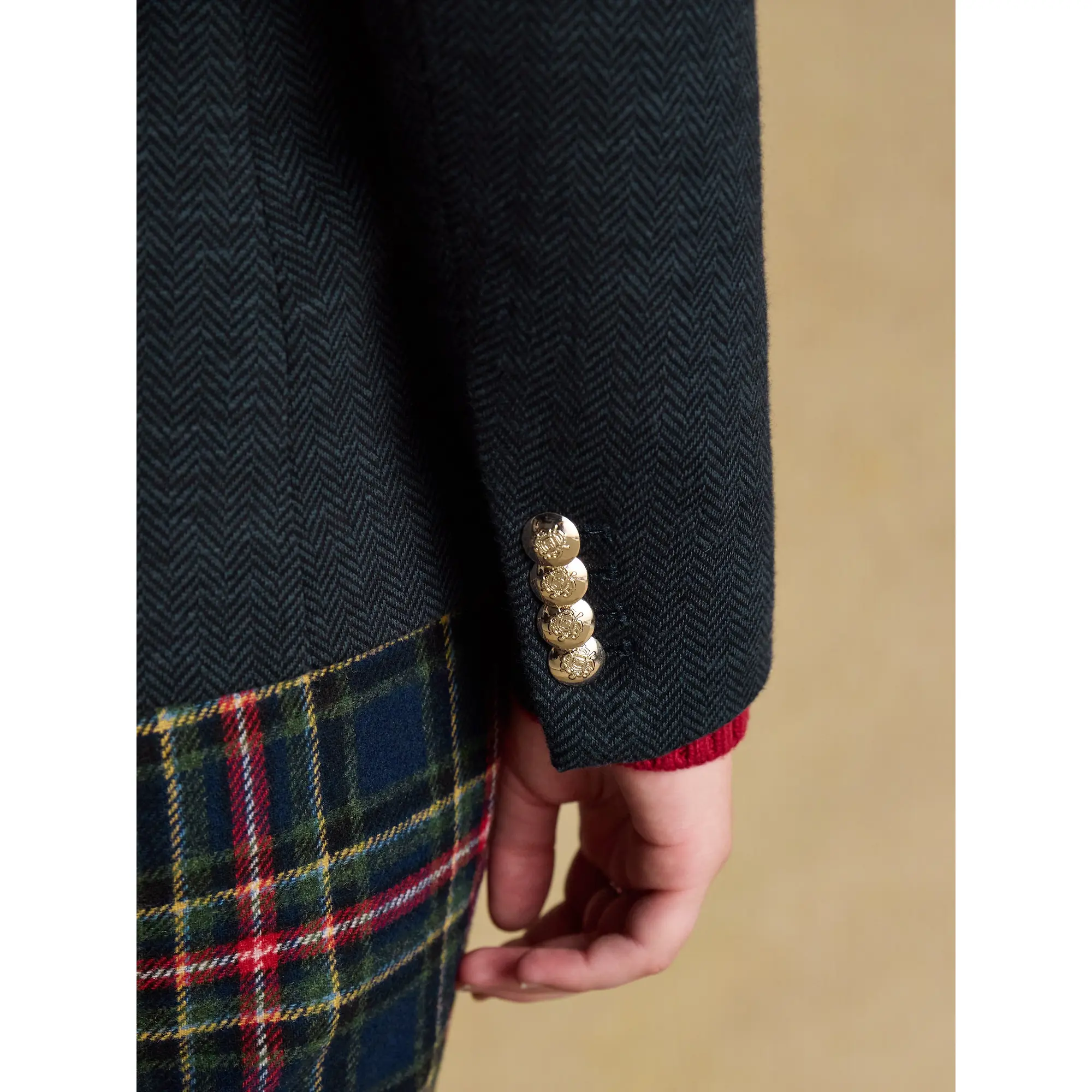 Product image 10 of 11 of Joules Women's Albury Herringbone Jersey Tweed Blazer - Navy
