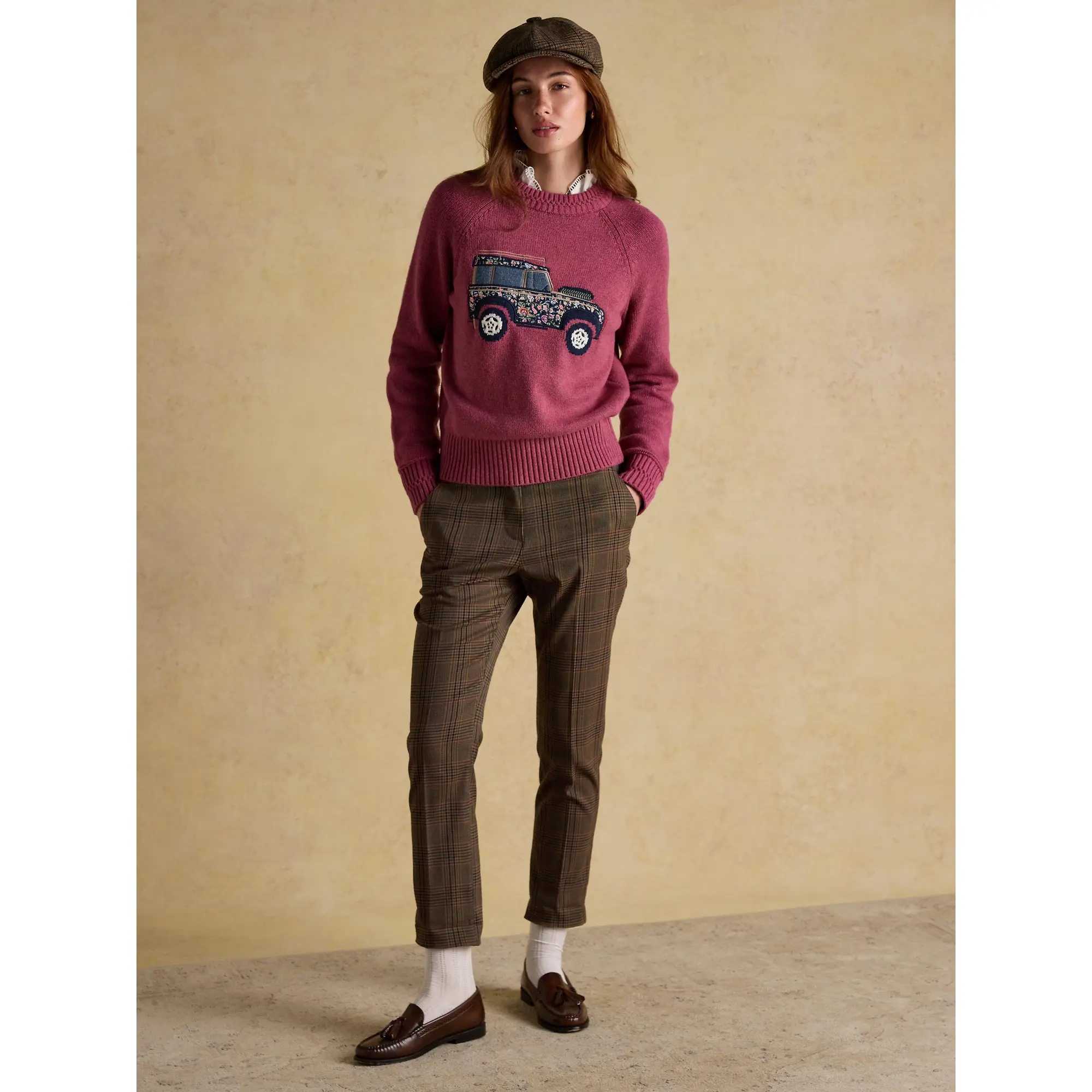 Product image 5 of 9 of Joules Women's Rutland 4x4 Knitted Intarsia Jumper - Pink