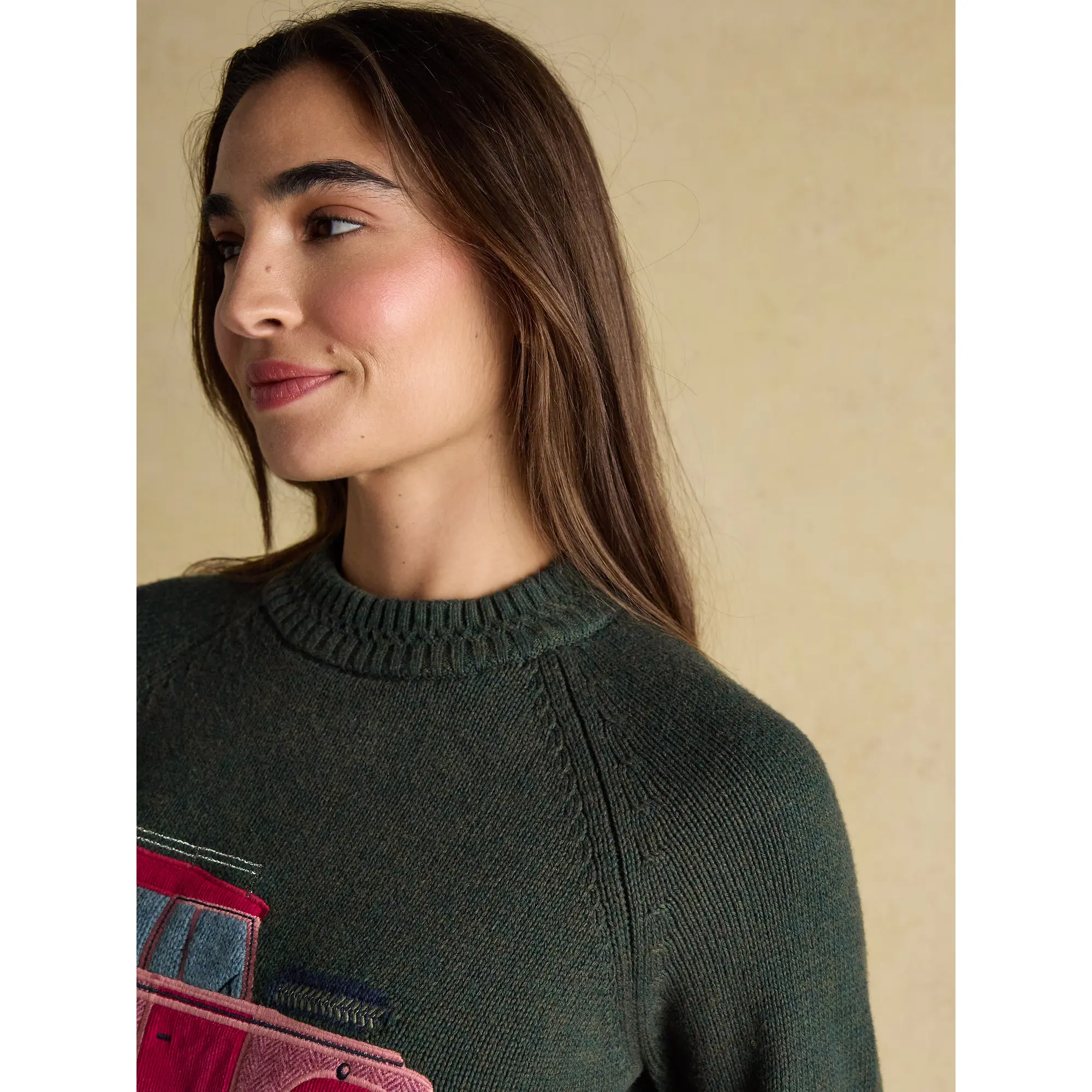 Product image 7 of 9 of Joules Women's Rutland 4x4 Knitted Intarsia Jumper - Green
