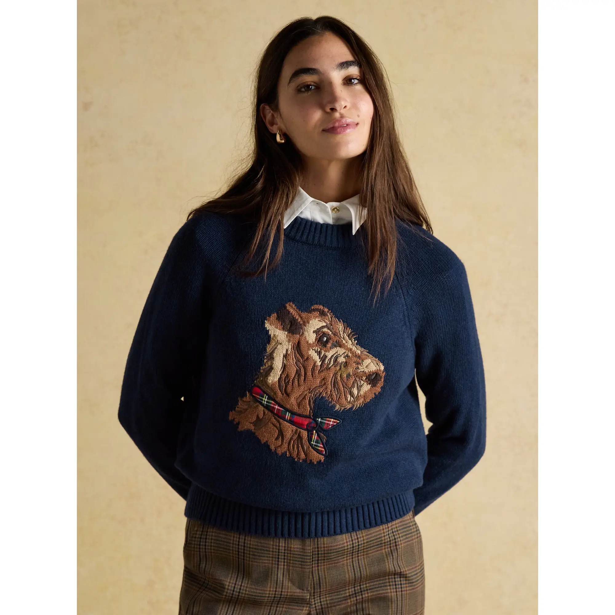 Product image 2 of 9 of Joules Women's Monty Dog Knitted Intarsia Jumper - Navy