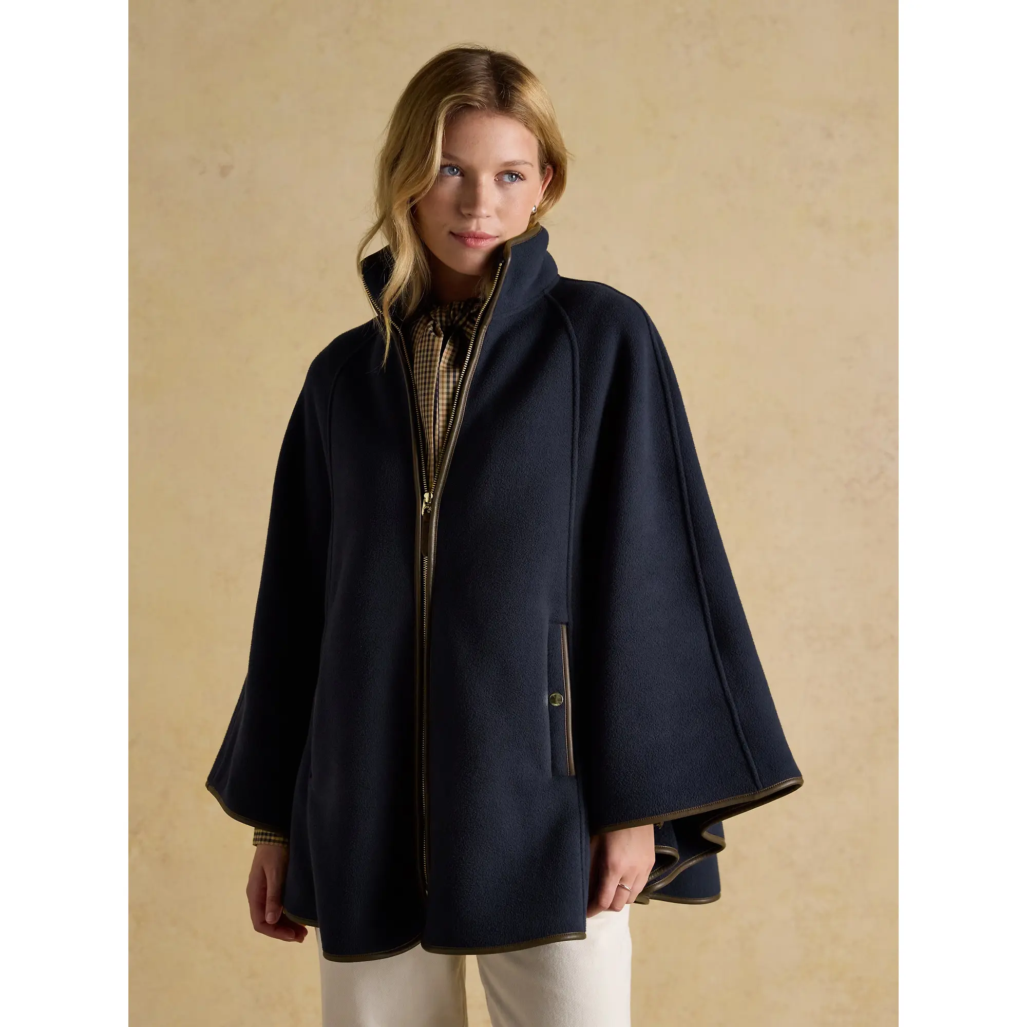 Product image 2 of 10 of Joules Women's Heritage Fleece Longline Cape - Navy