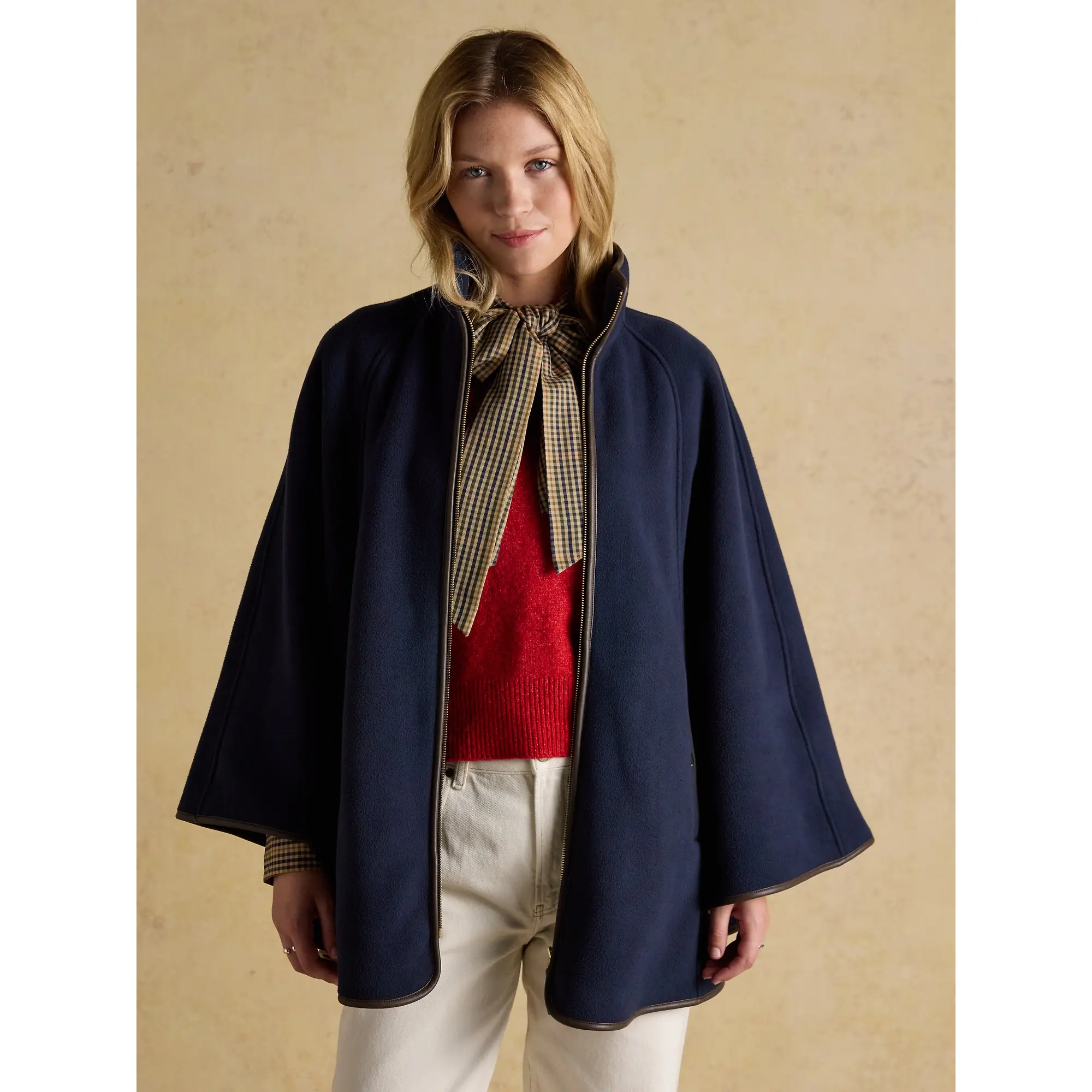 Product image 4 of 10 of Joules Women's Heritage Fleece Longline Cape - Navy