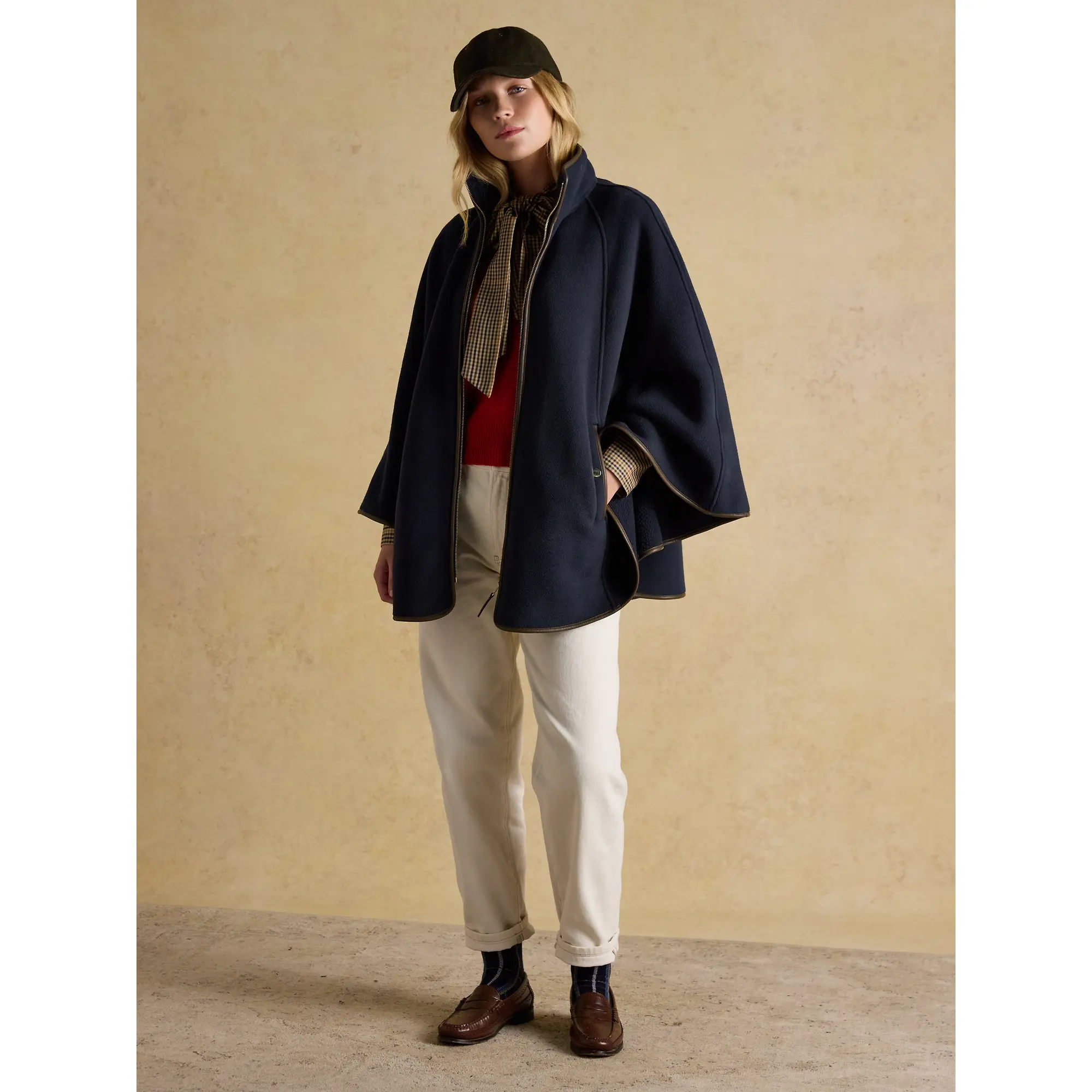 Product image 7 of 10 of Joules Women's Heritage Fleece Longline Cape - Navy