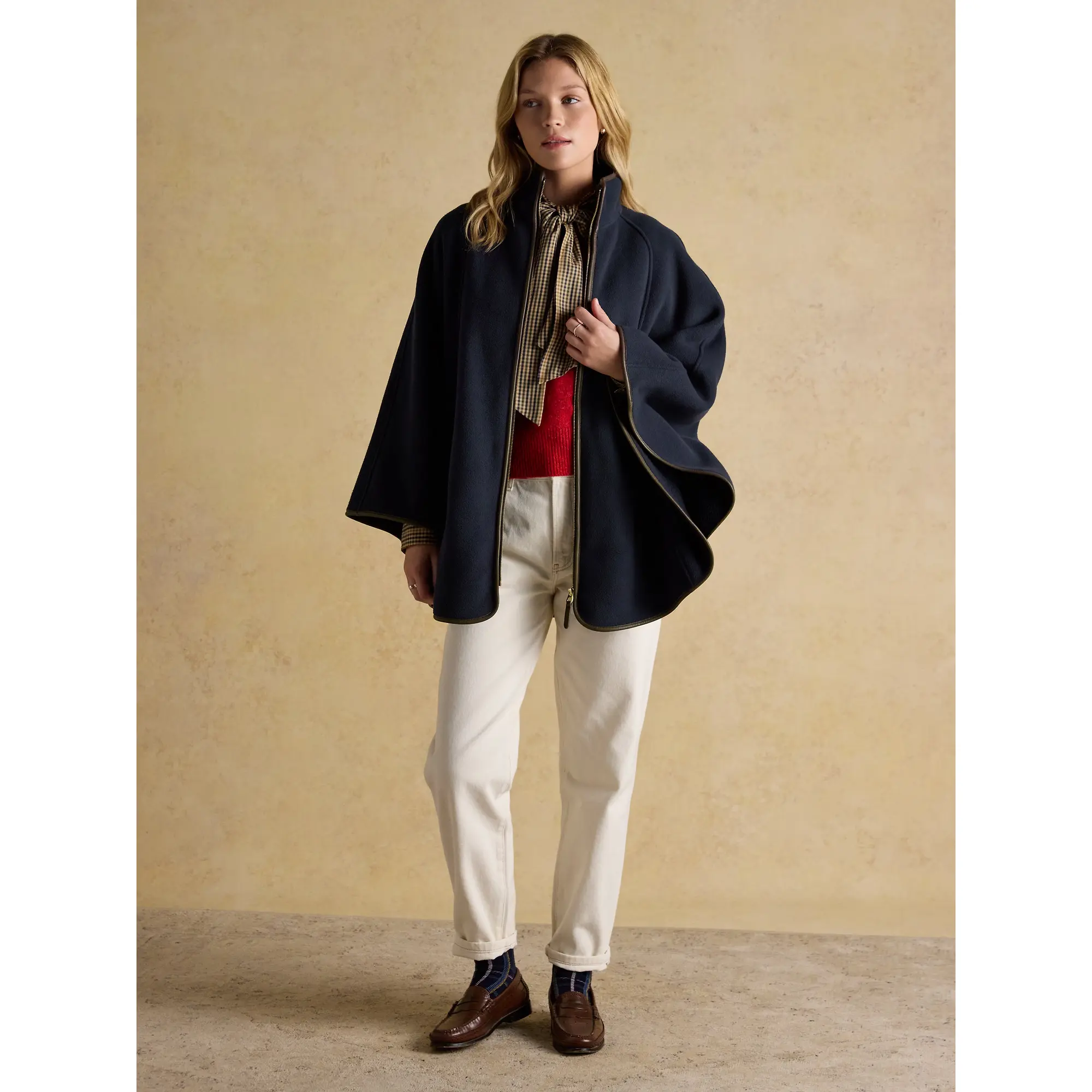 Product image 10 of 10 of Joules Women's Heritage Fleece Longline Cape - Navy