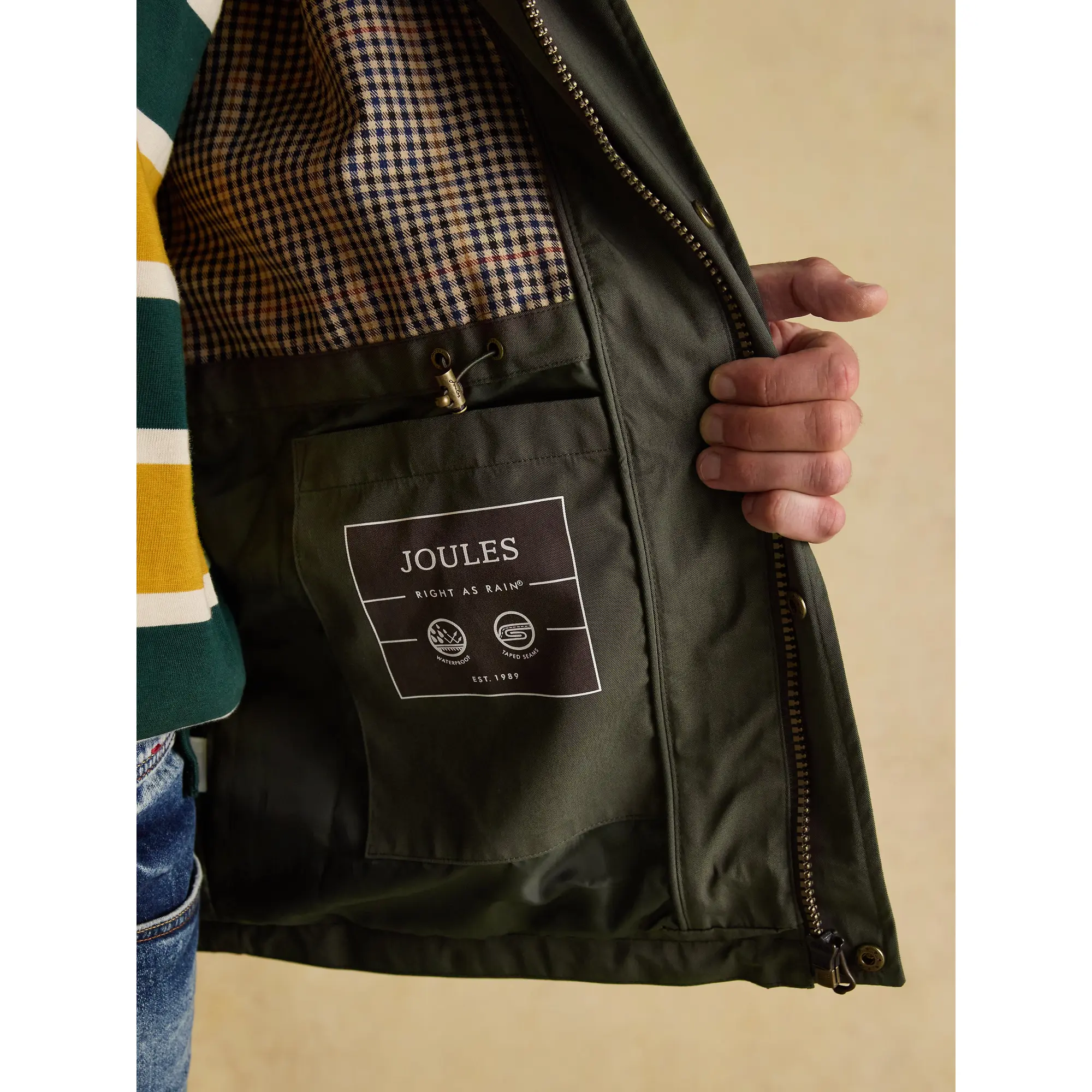 Product image 7 of 9 of Joules Men's Portman Lightweight Waterproof Coat - Green