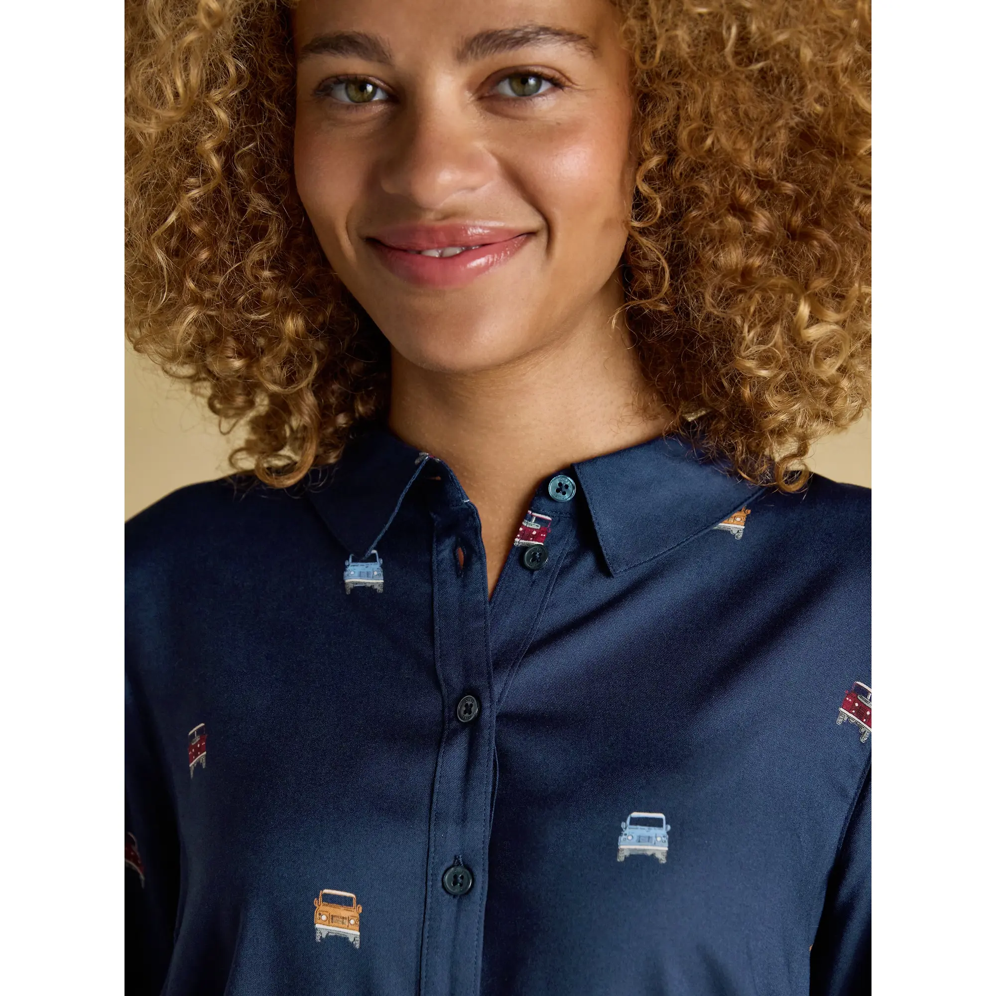 Product image 4 of 8 of Joules Women's Elvina 4x4 Print Shirt - Navy