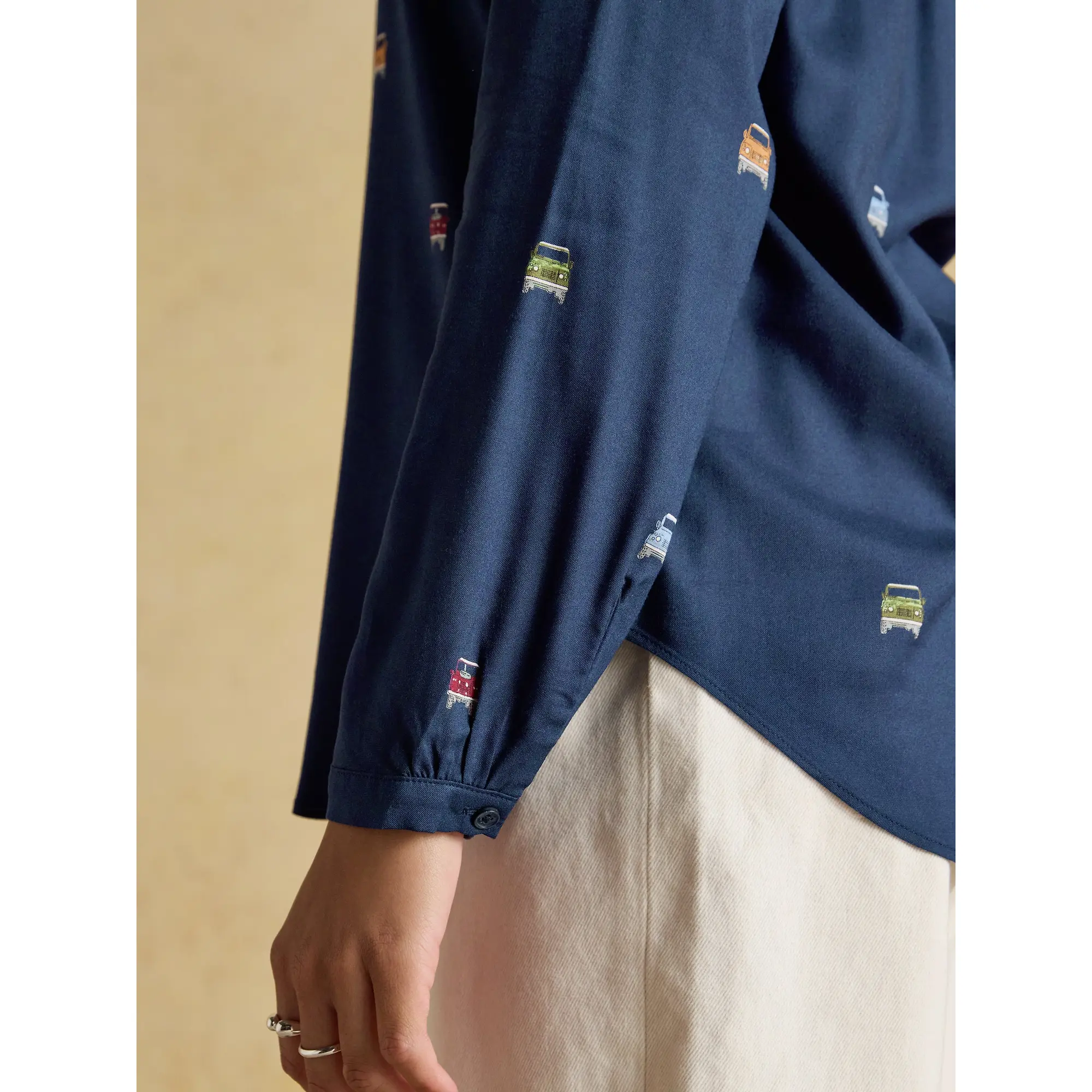Product image 6 of 8 of Joules Women's Elvina 4x4 Print Shirt - Navy
