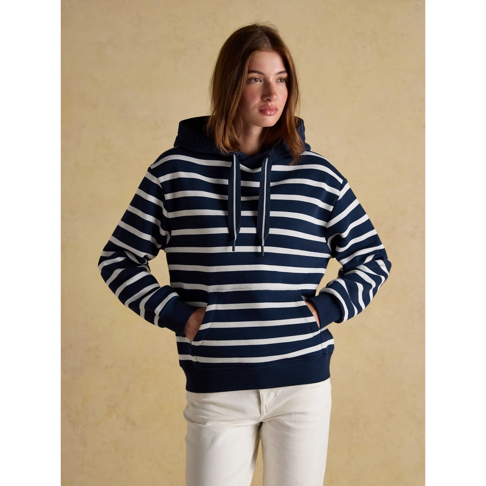 Product image 2 of 7 of Joules Women's Milbourne Cotton Blend Hoodie - Navy & Cream Striped