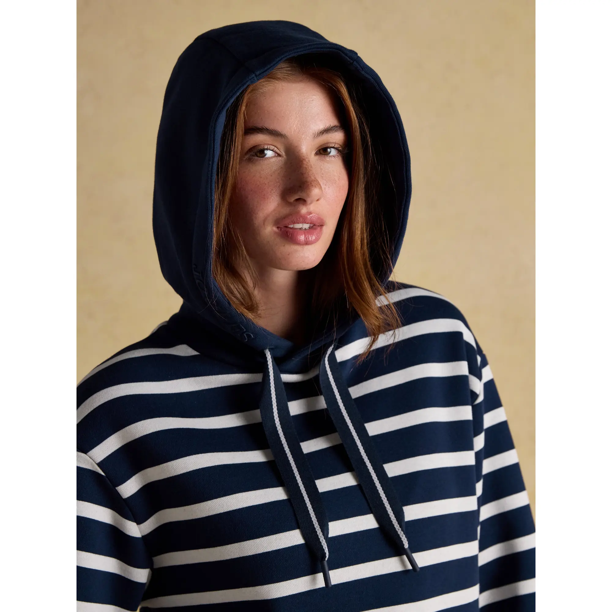 Product image 6 of 7 of Joules Women's Milbourne Cotton Blend Hoodie - Navy & Cream Striped